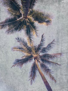 Coastal Palms Mixed Media Painting on Canvas 60h x 40"w
