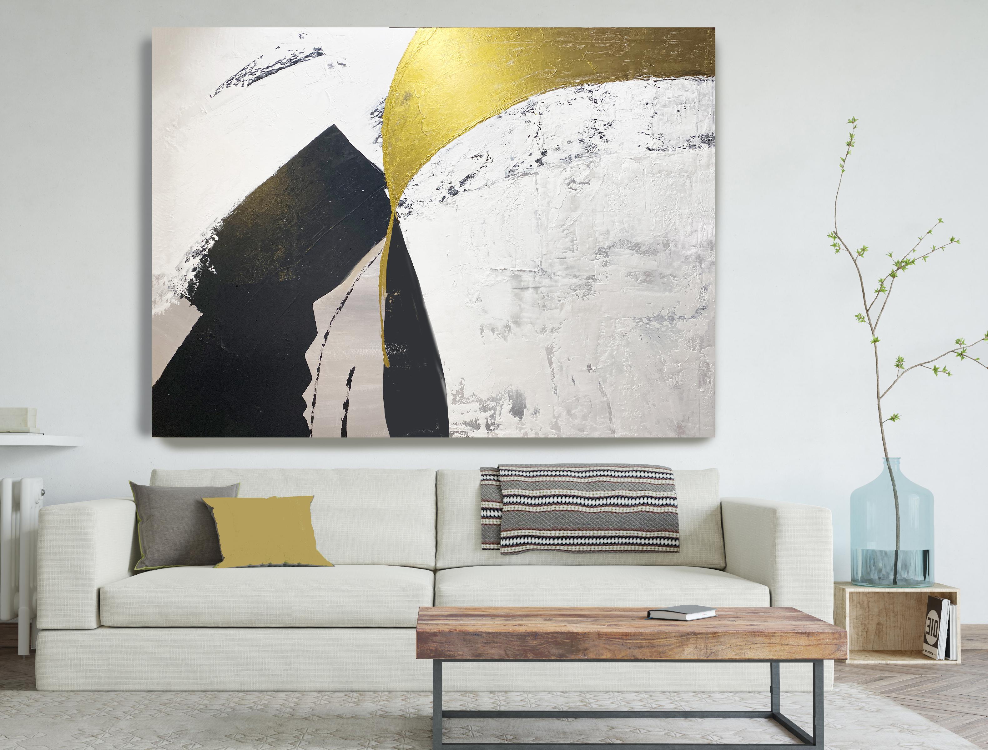  'Gold Black White Abstract Mixed Media Painting.' This Collector's Edition artwork is an exquisite creation by the highly acclaimed artist, Irena Orlov.

SPECIFICATIONS:

Fine art canvas
Professionally hand-stretched over 1