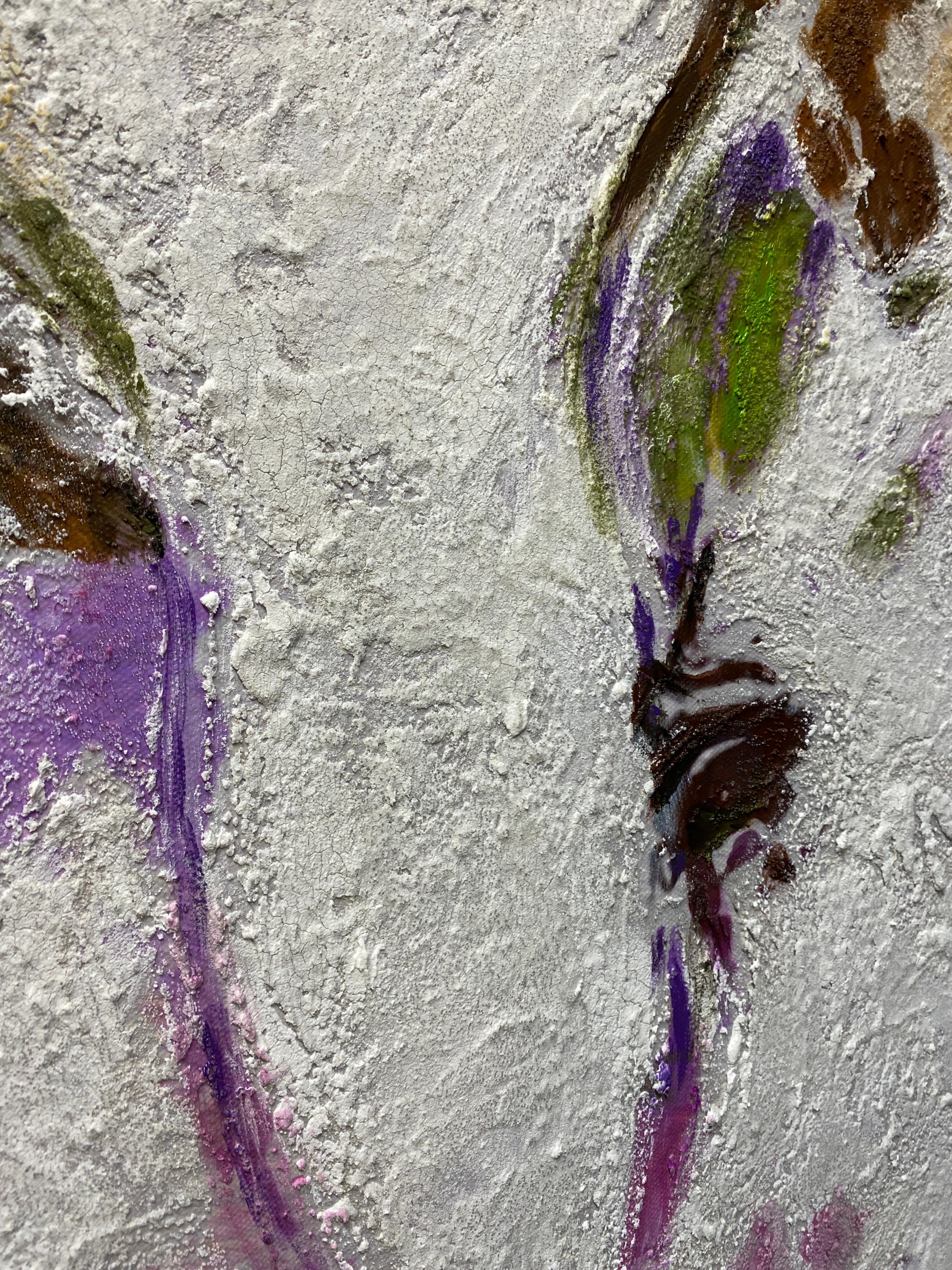 Loving Horses Pintura Bohemia en Técnica Mixta BOHO Floral en venta 11
