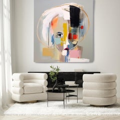 Man Cubist Portrait - Limited Edition Textured Canvas Print  45x45 "