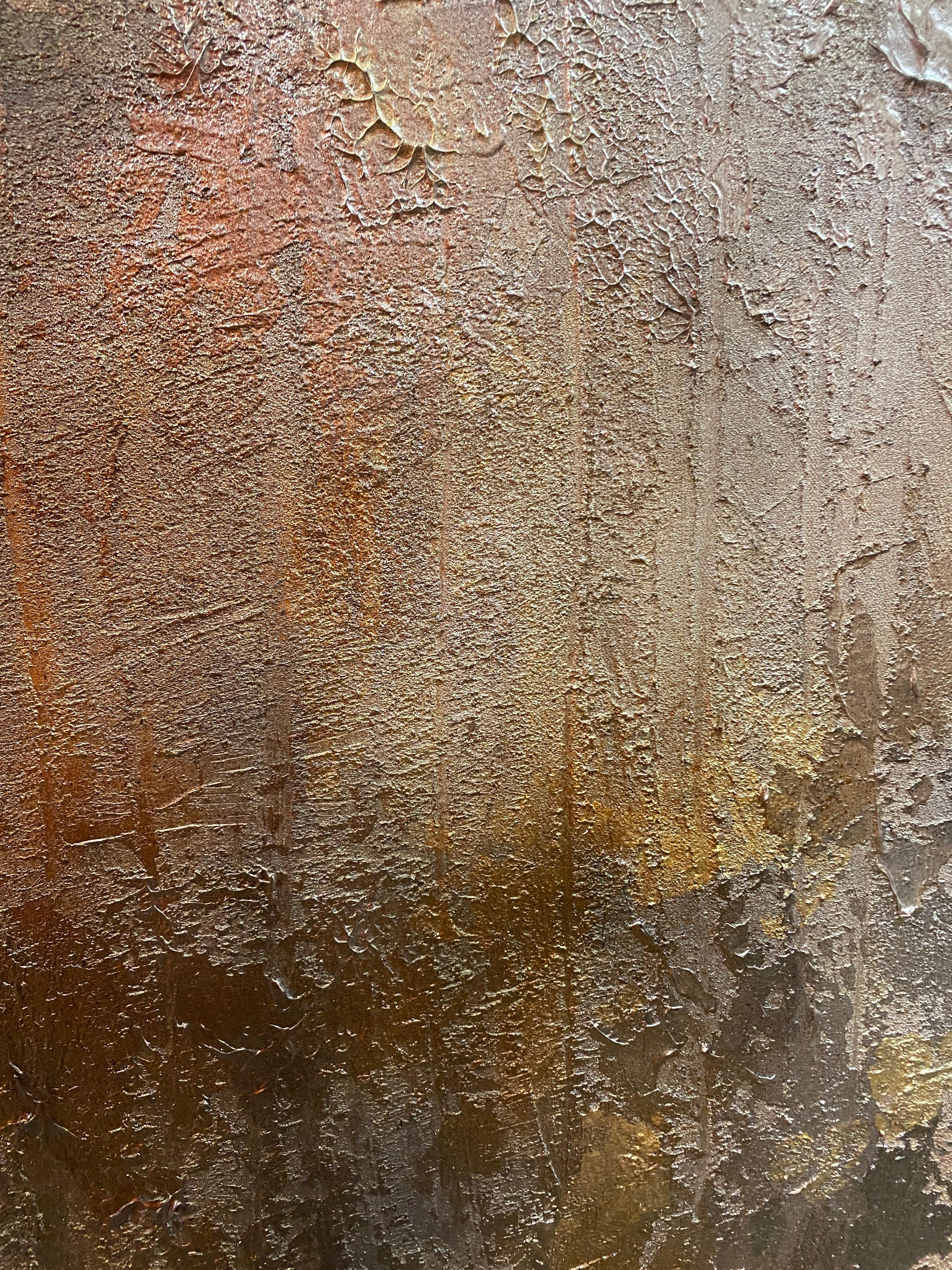 Cuivre - Peinture abstraite à forte texture sur toile 36x48