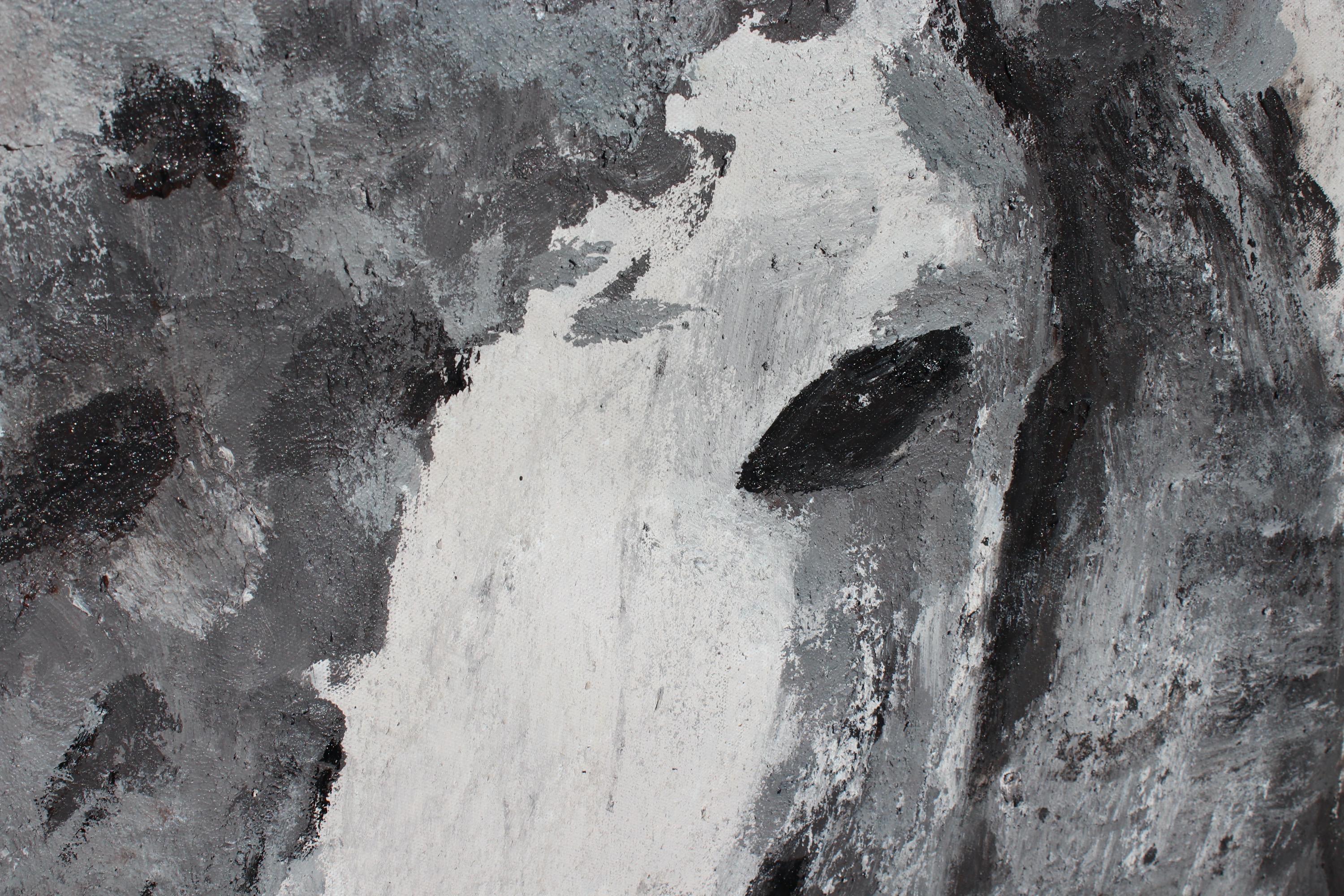 Silver Era Horse Farmhouse Horse Painting, Oil Heavy Textured on Canvas 50X 50