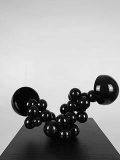 Symbiosis Sphere Sculpture Steel Black Abstract Minimalist Original Art