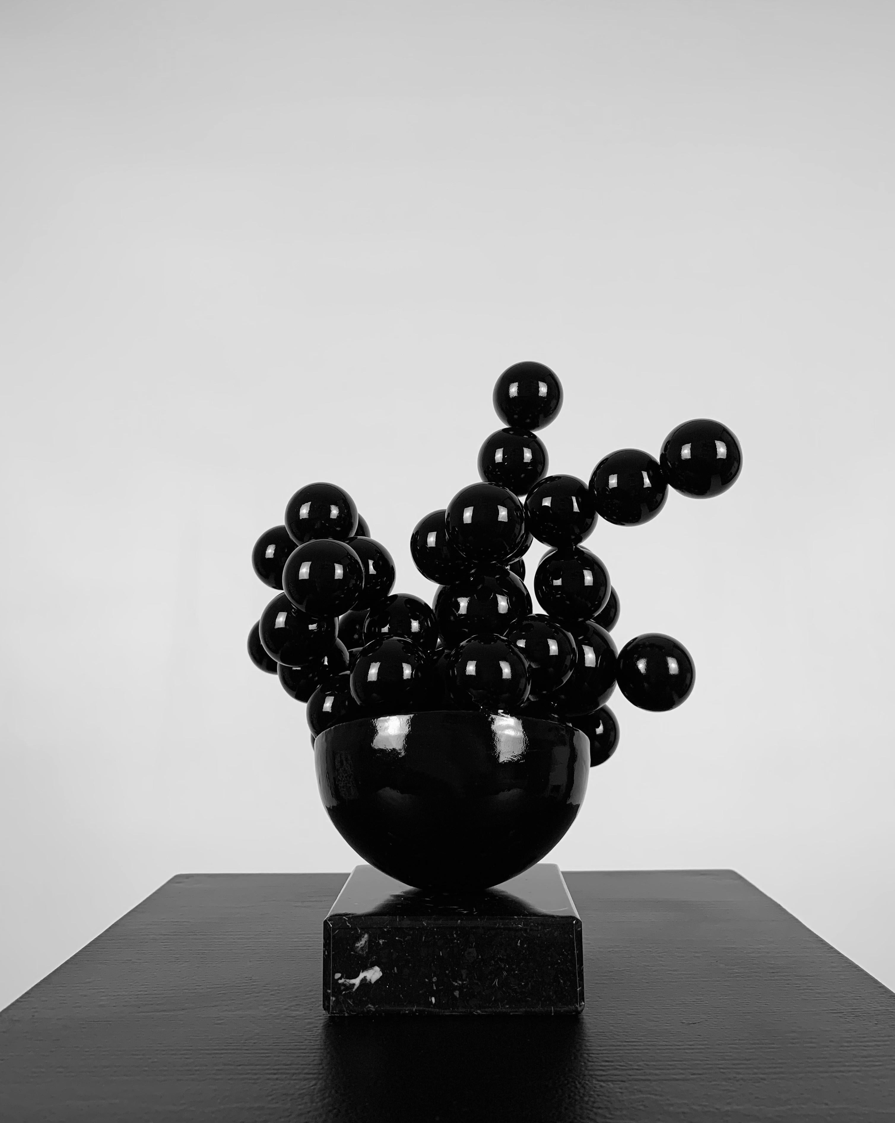 Splash Sphere Sculpture Steel Black Abstract Minimalist Original Art 6