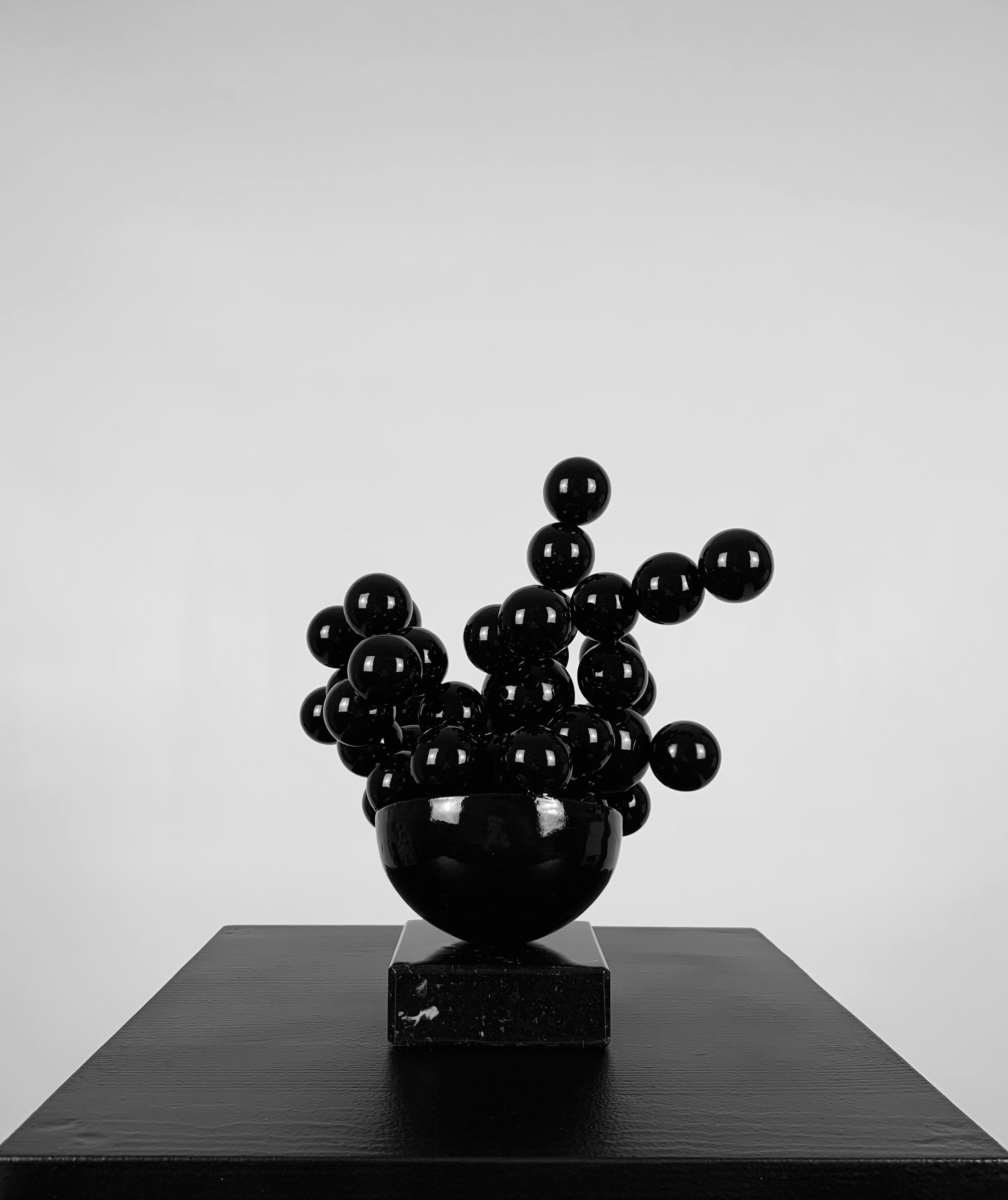 Splash Sphere Sculpture Steel Black Abstract Minimalist Original Art 7