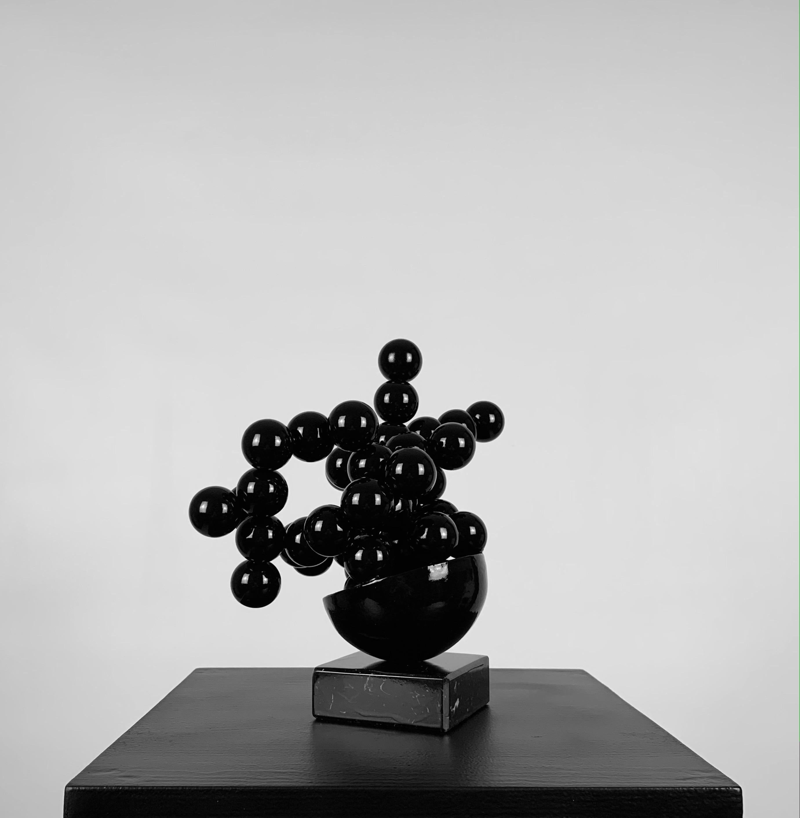 Splash Sphere Sculpture Steel Black Abstract Minimalist Original Art 8