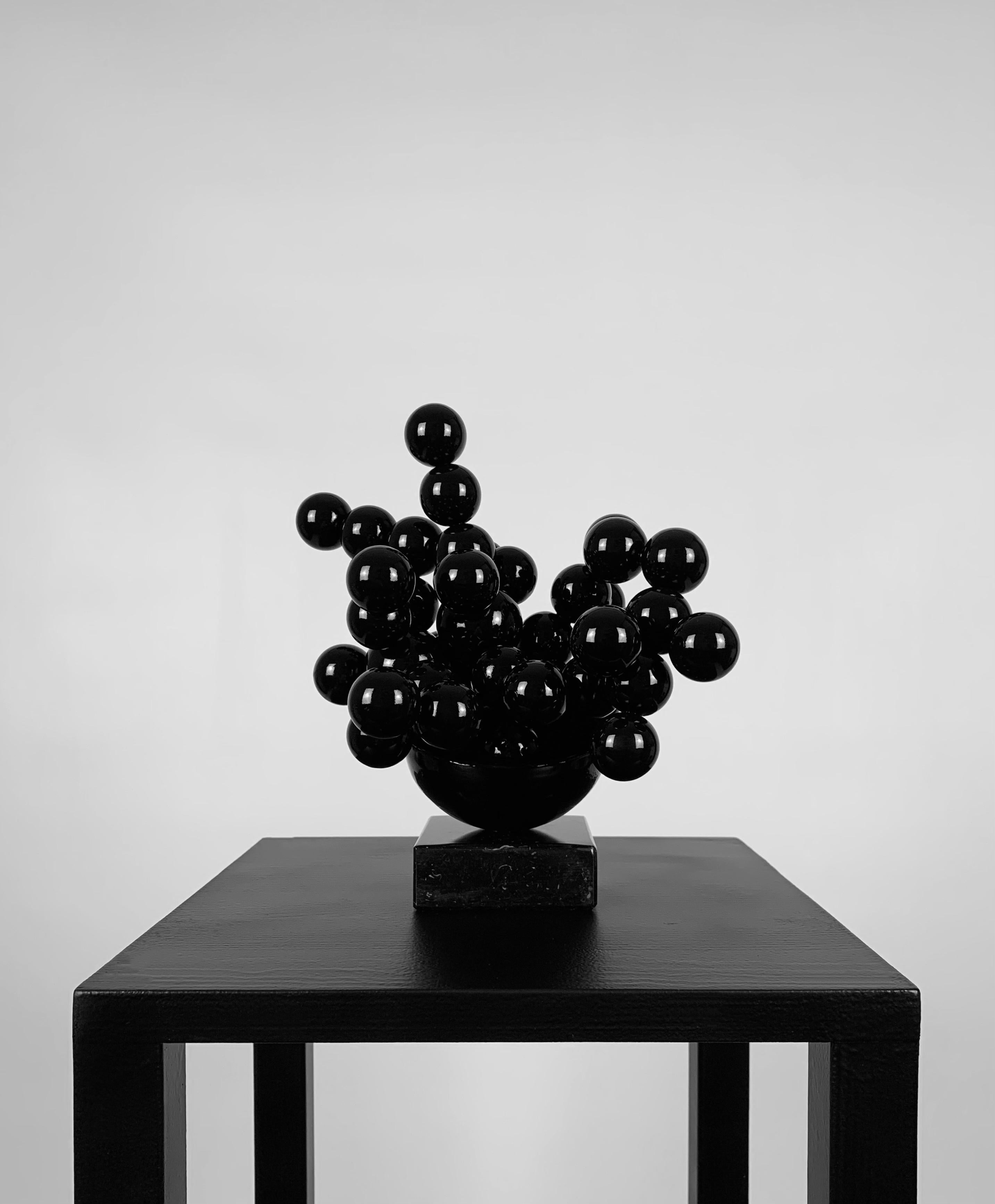 Splash Sphere Sculpture Steel Black Abstract Minimalist Original Art 9