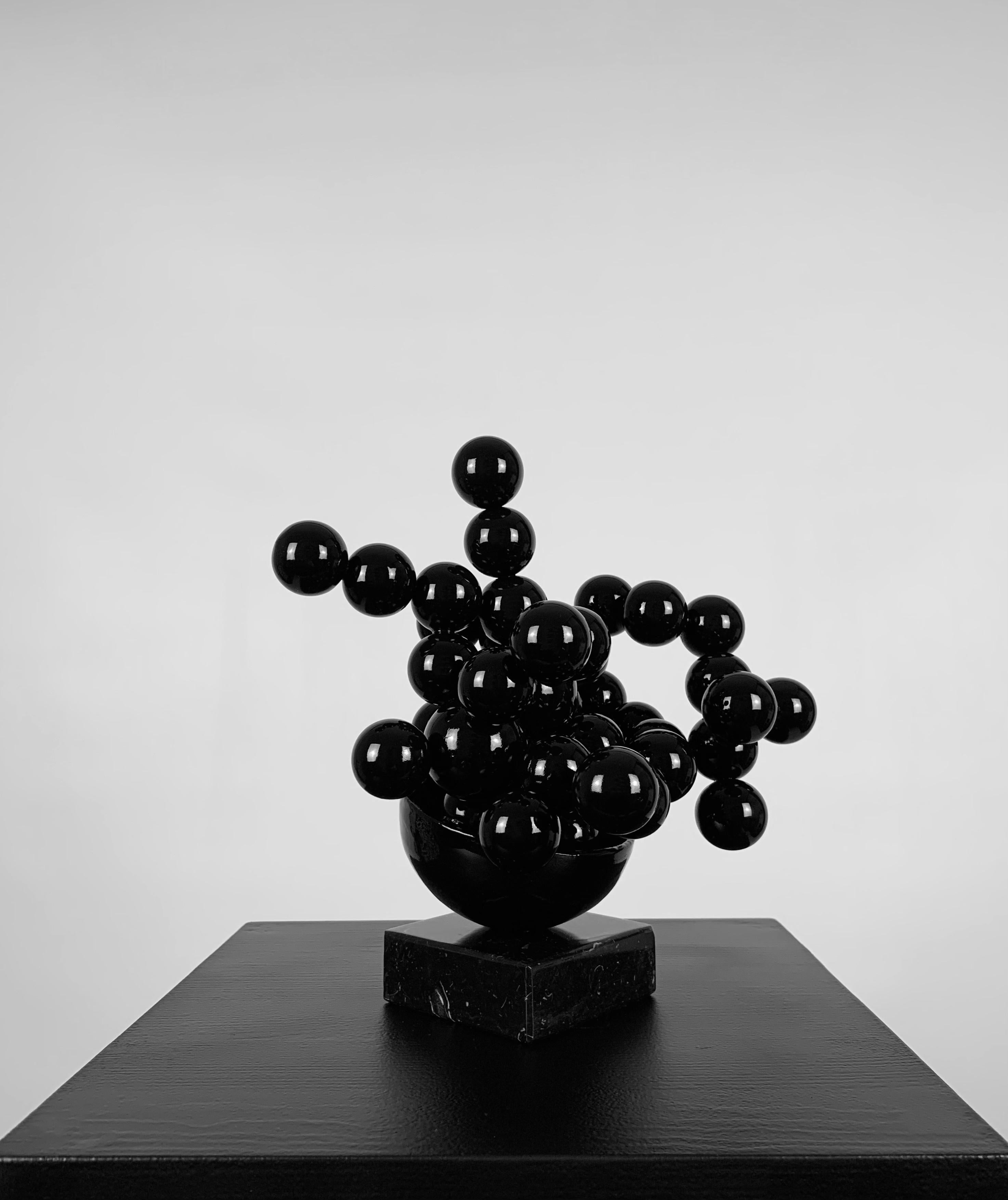 Splash Sphere Sculpture Steel Black Abstract Minimalist Original Art 2