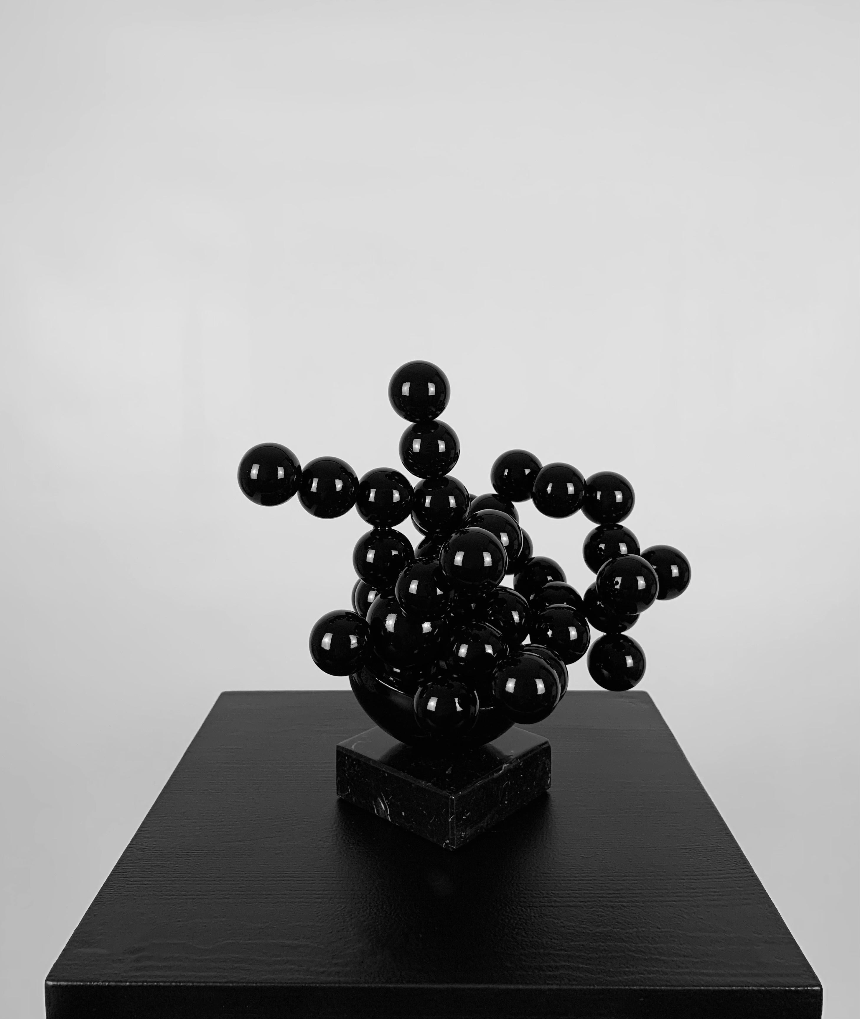 Splash Sphere Sculpture Steel Black Abstract Minimalist Original Art 3