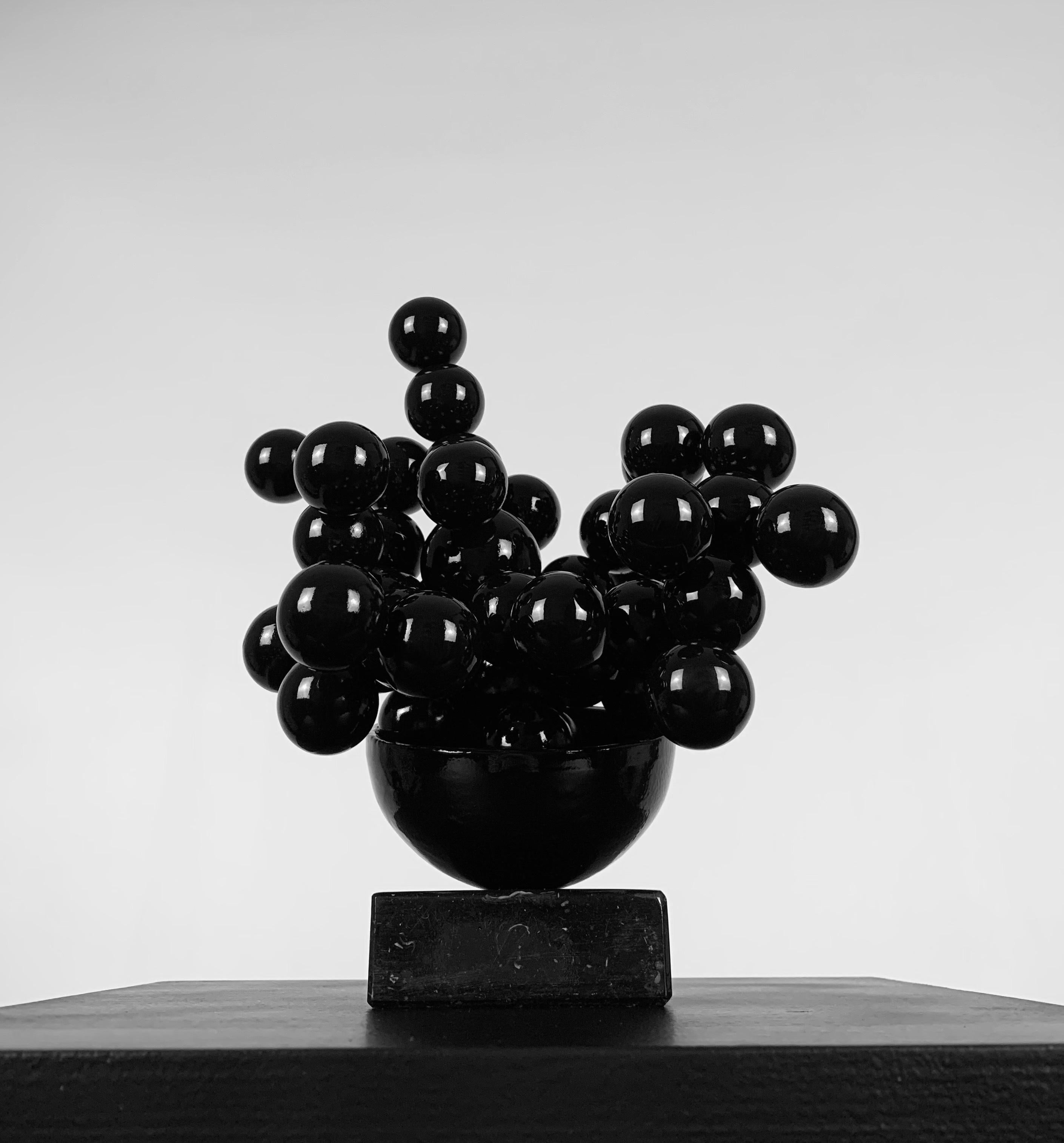 Splash Sphere Sculpture Steel Black Abstract Minimalist Original Art 4