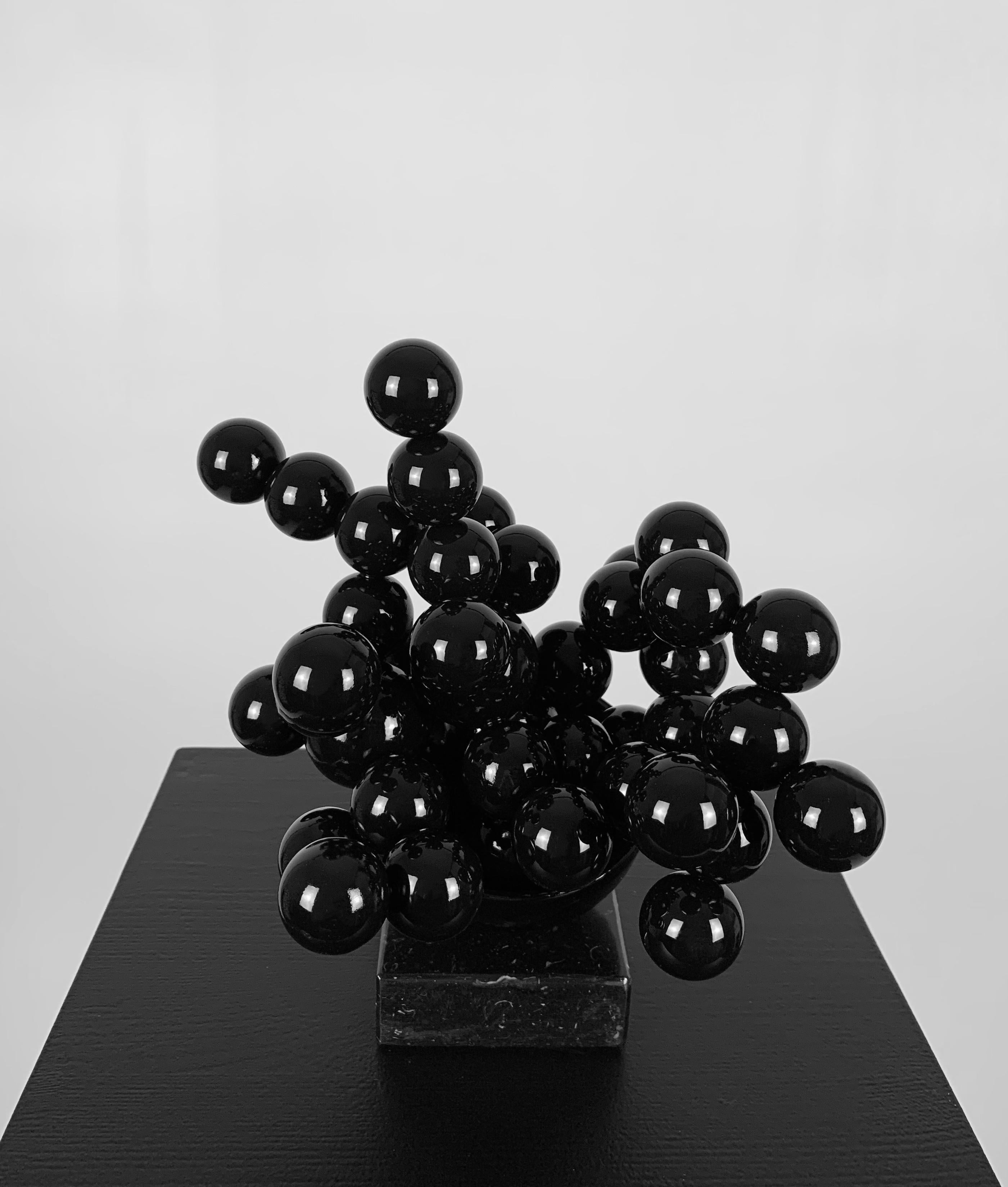Splash Sphere Sculpture Steel Black Abstract Minimalist Original Art 5
