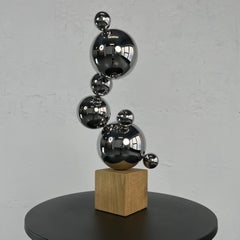 Original Sculpture 'Abstract Cactus' Steel and French oak wood