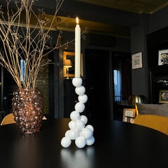 Arty White Candleholder "Pearls" for 1 Candle
