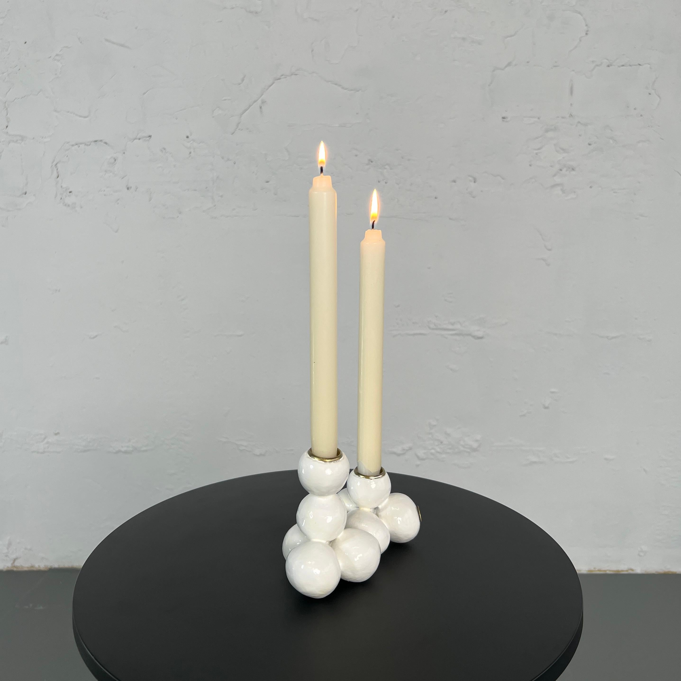 Arty White Candleholder 