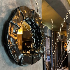 "Black Leather Pillow Effect" Mirror