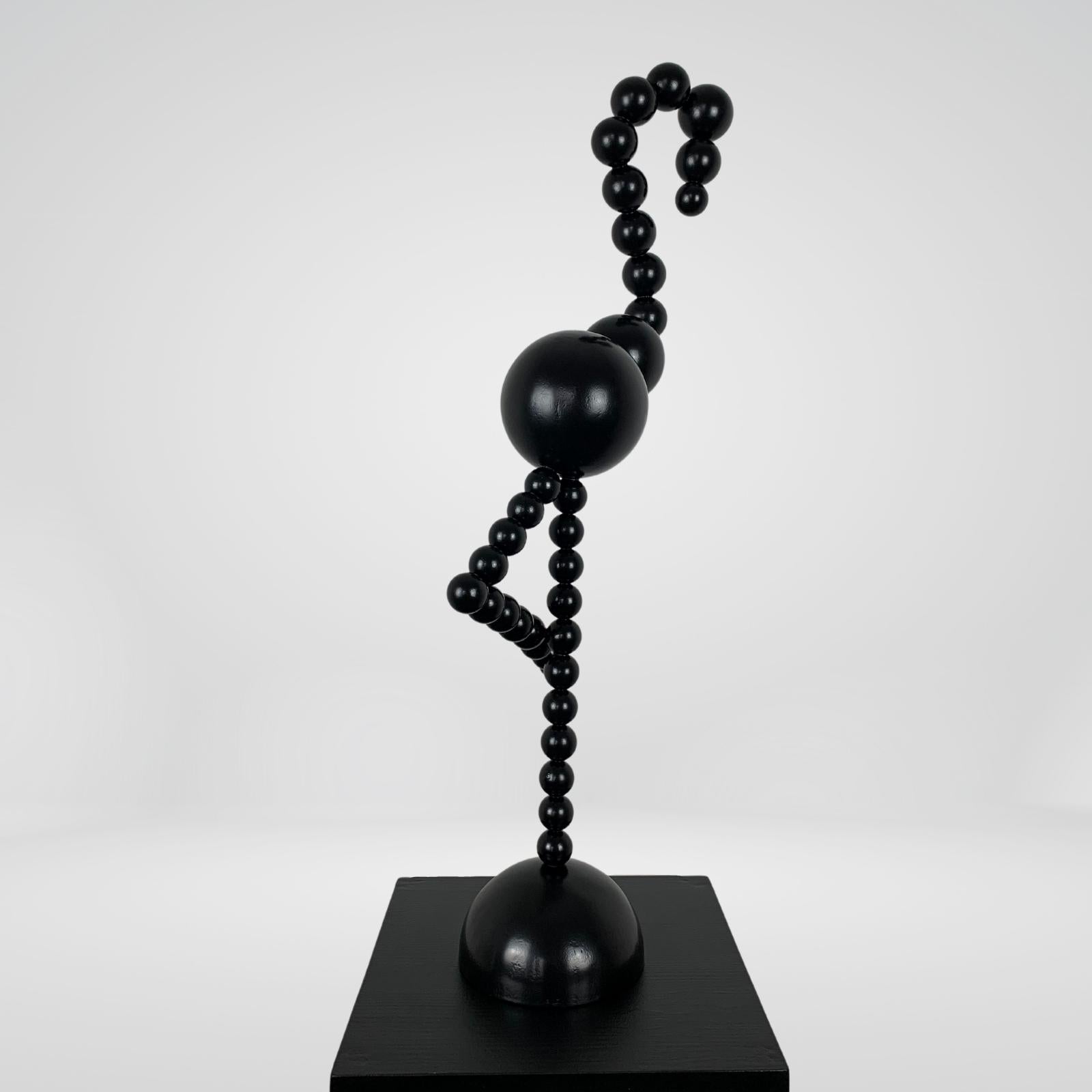 Flamingo. Sculpture Black Steel Minimalist Abstract 7