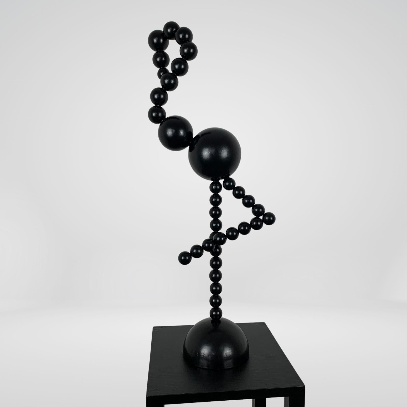 Flamingo. Sculpture Black Steel Minimalist Abstract 12