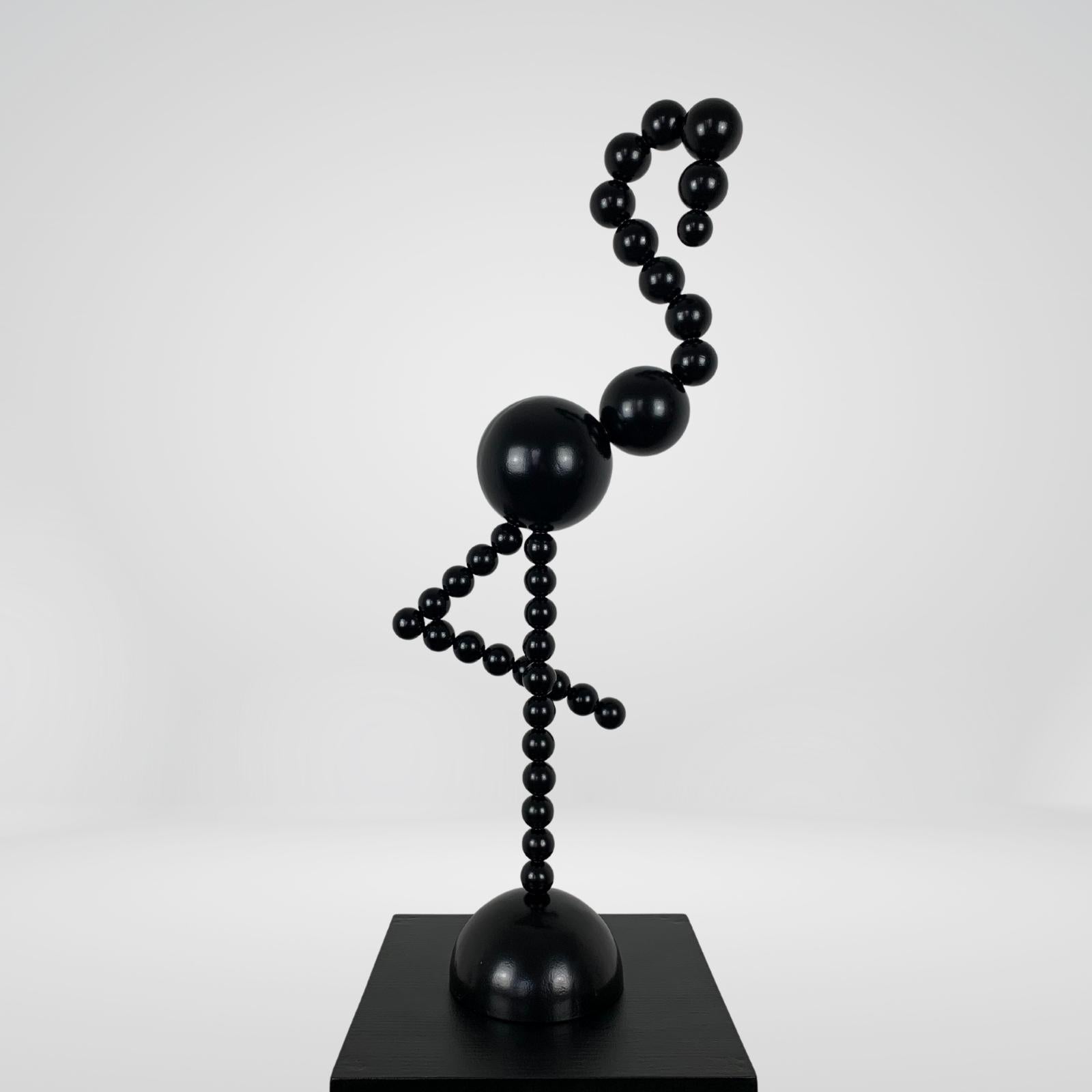 Flamingo. Sculpture Black Steel Minimalist Abstract 5