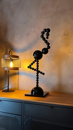 Flamingo. Sculpture. Black Steel Minimalist Abstract