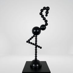 Flamingo. Sculpture. Black Steel. Minimalist Abstract.