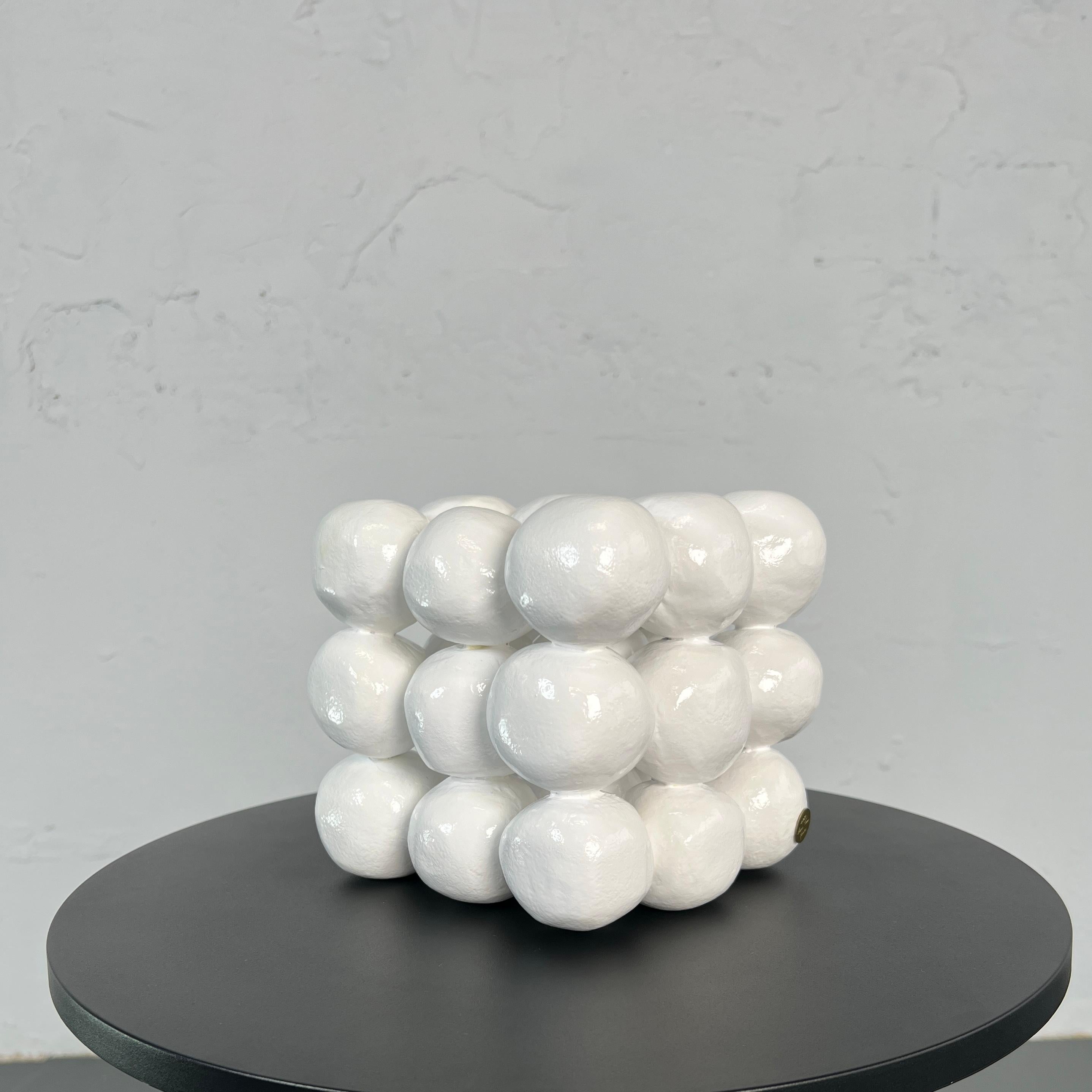'Non-Ideal Cube Eggshell Effect' - Abstract Sculpture by IRENA TONE