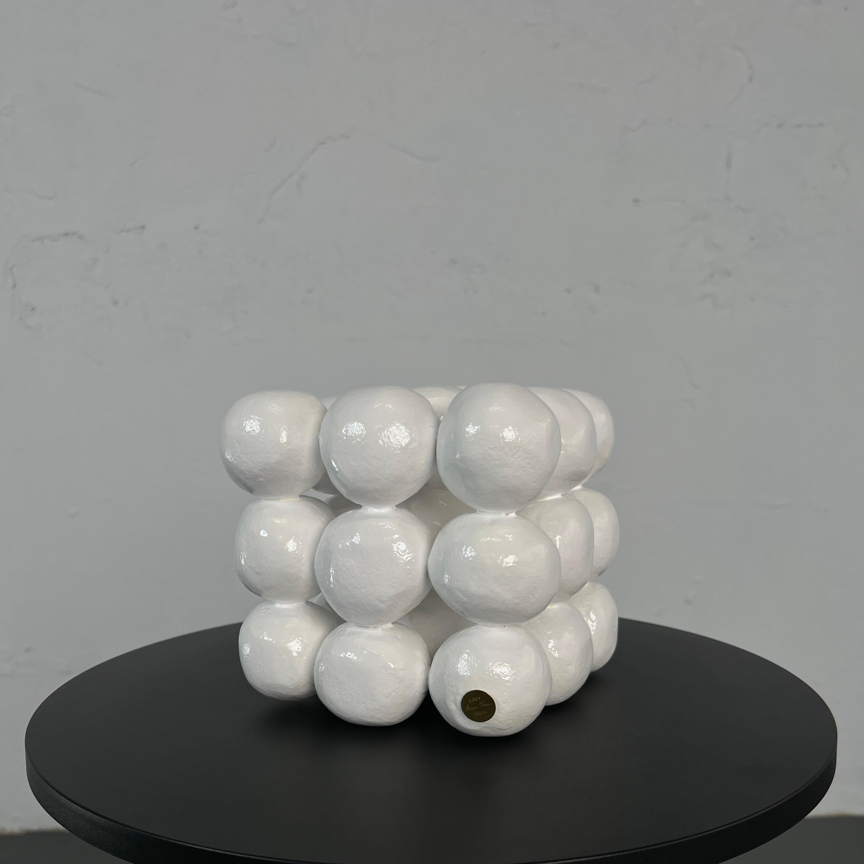 'Non-Ideal Cube Eggshell Effect' Sculpure 1 - Sculpture by IRENA TONE