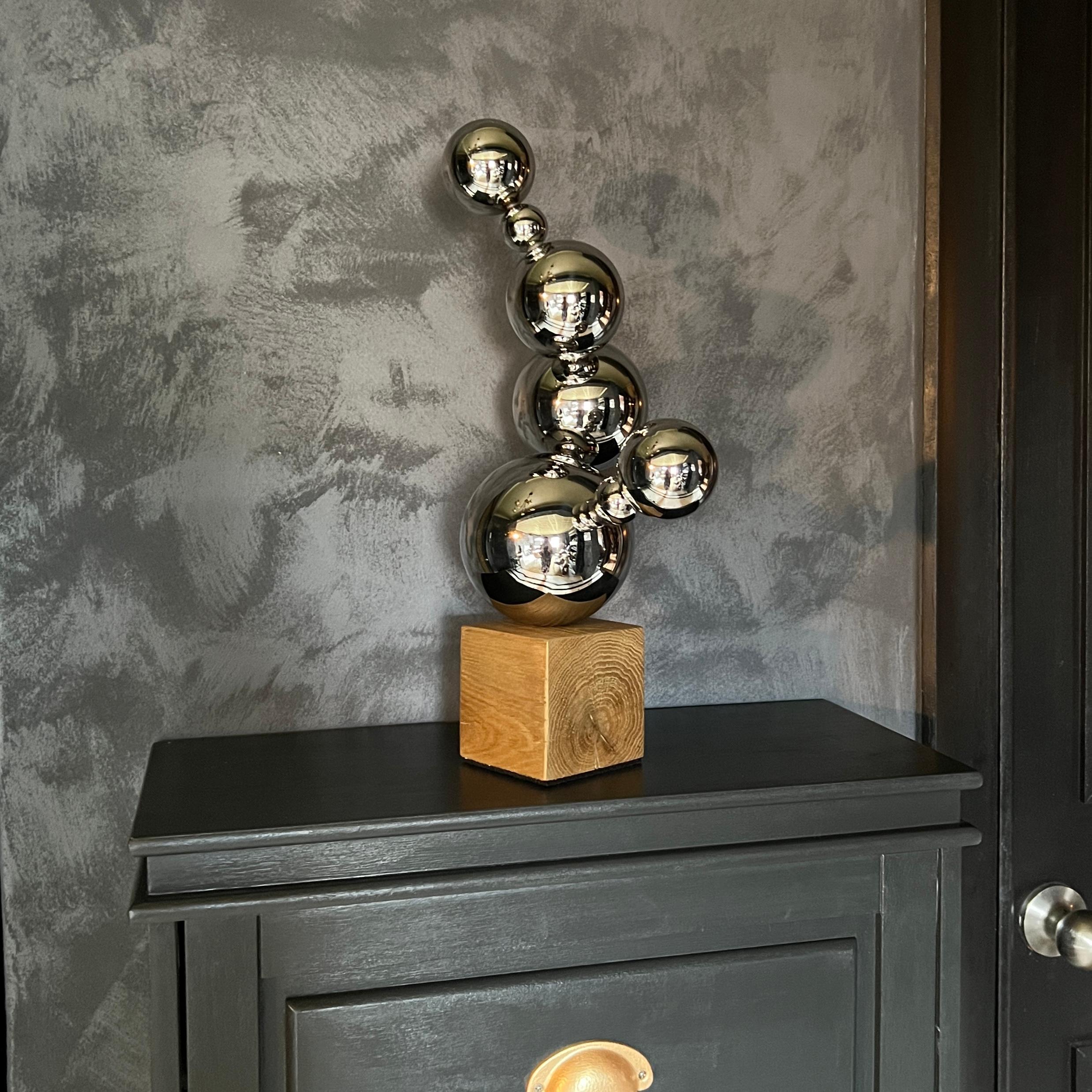Original Sculpture 'Desert Cactus' Steel and French oak wood 8