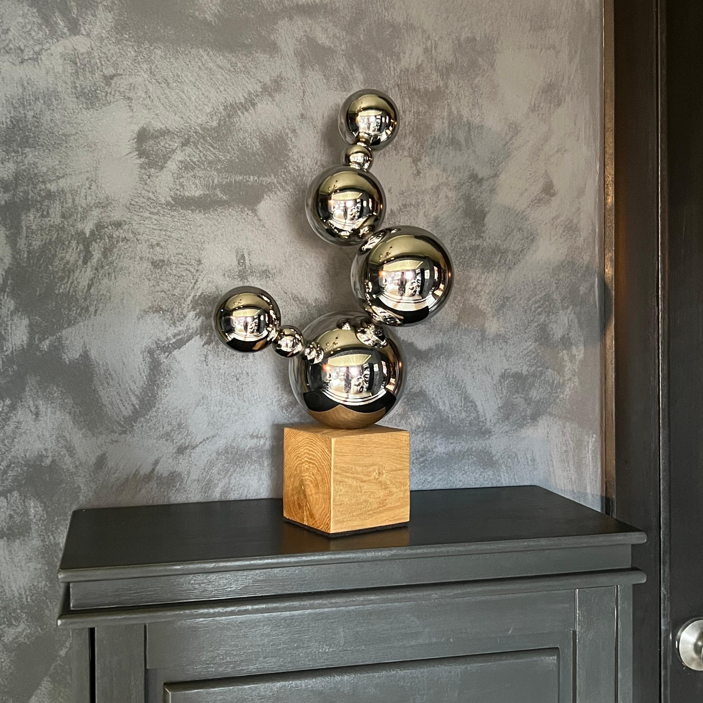 Original Sculpture 'Desert Cactus' Steel and French oak wood 9