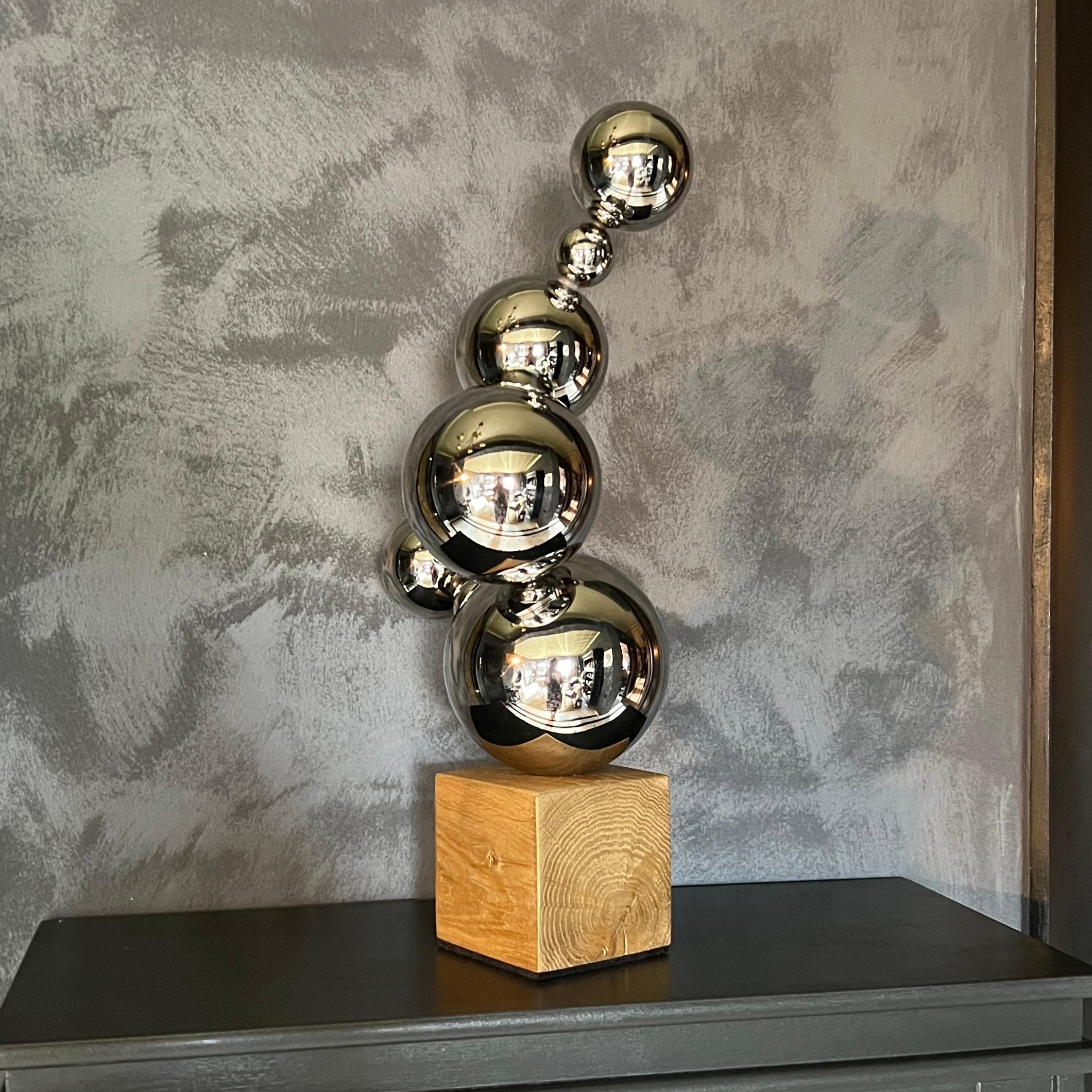 Original Sculpture 'Desert Cactus' Steel and French oak wood 10