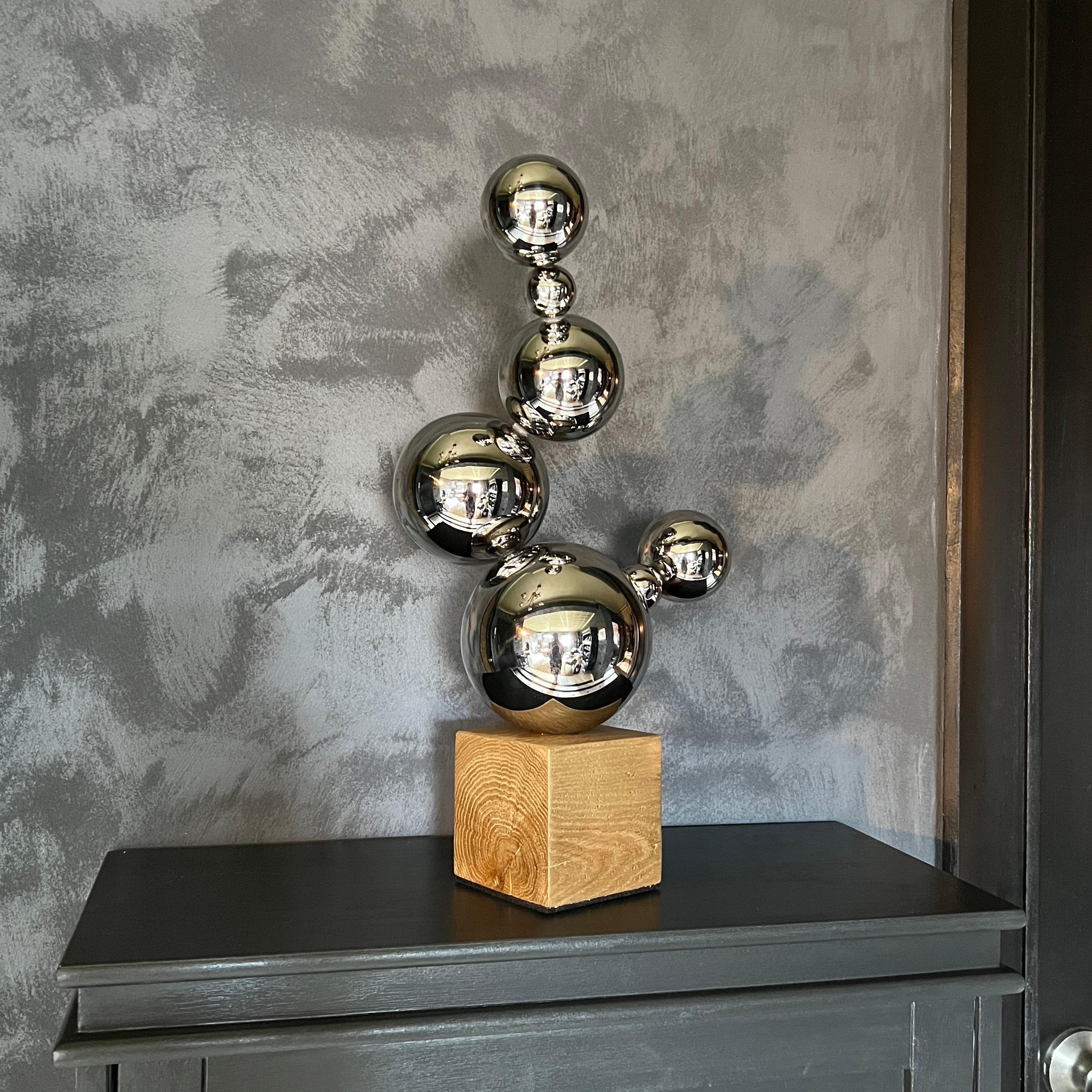 Original Sculpture 'Desert Cactus' Steel and French oak wood 11