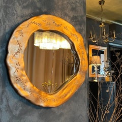 "Round Bronze Flower" mirror