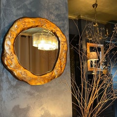 Round Dark Bronze Flower" mirror