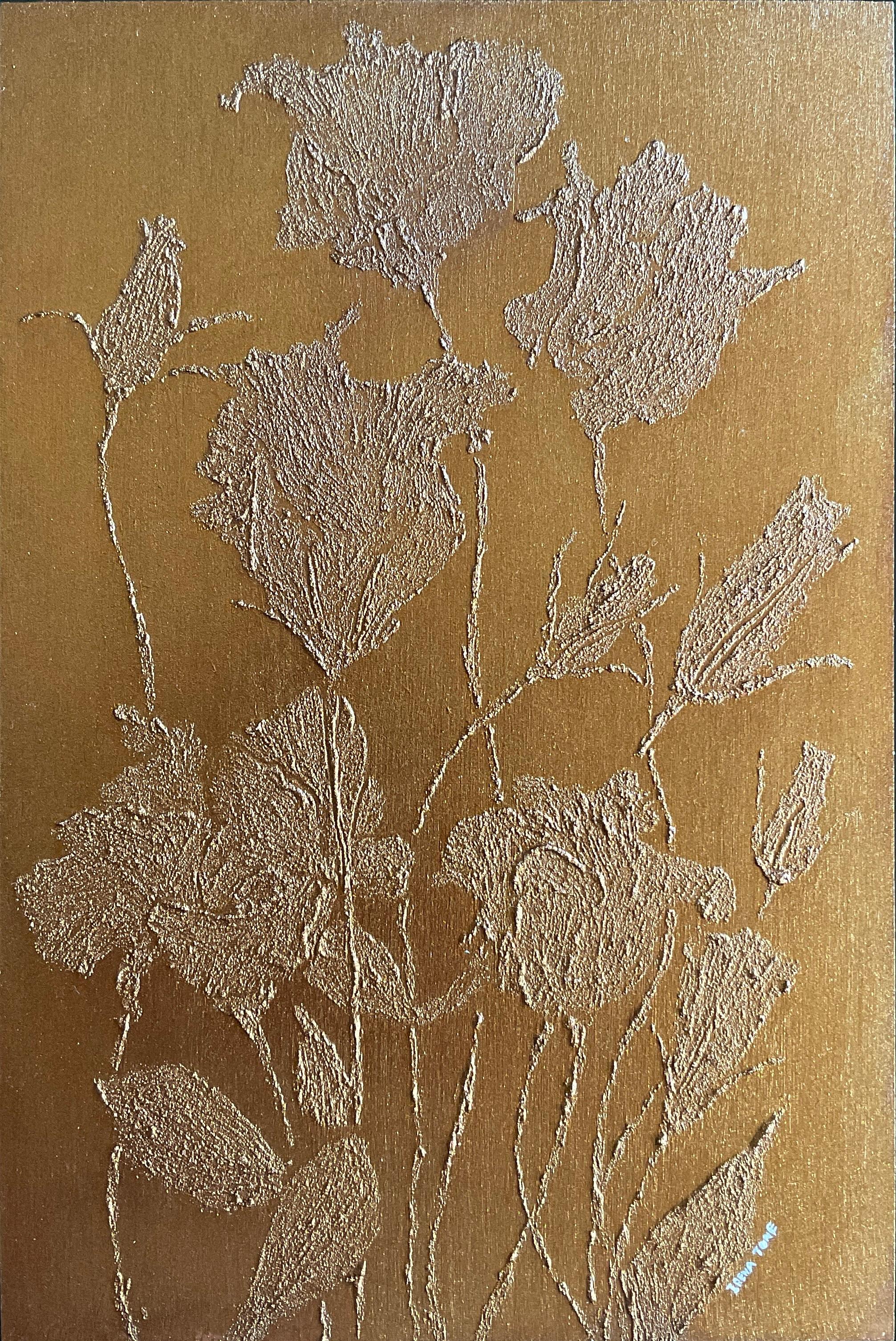 Kupfer Eustoma Blume  – Painting von IRENA TONE