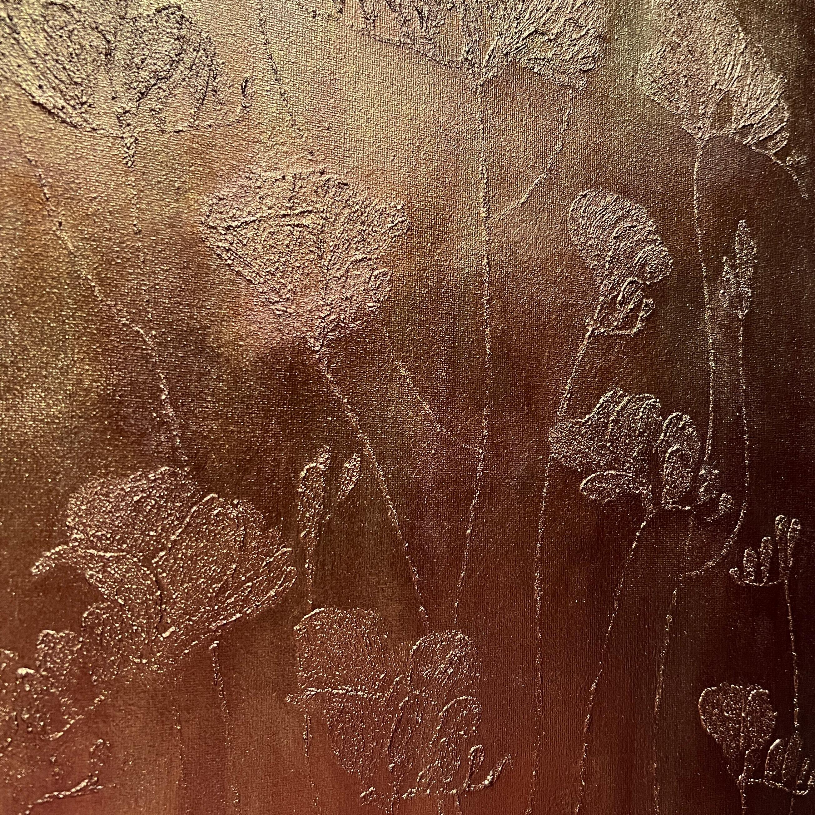 Jardín de cobre 1 - Painting Abstracto de IRENA TONE
