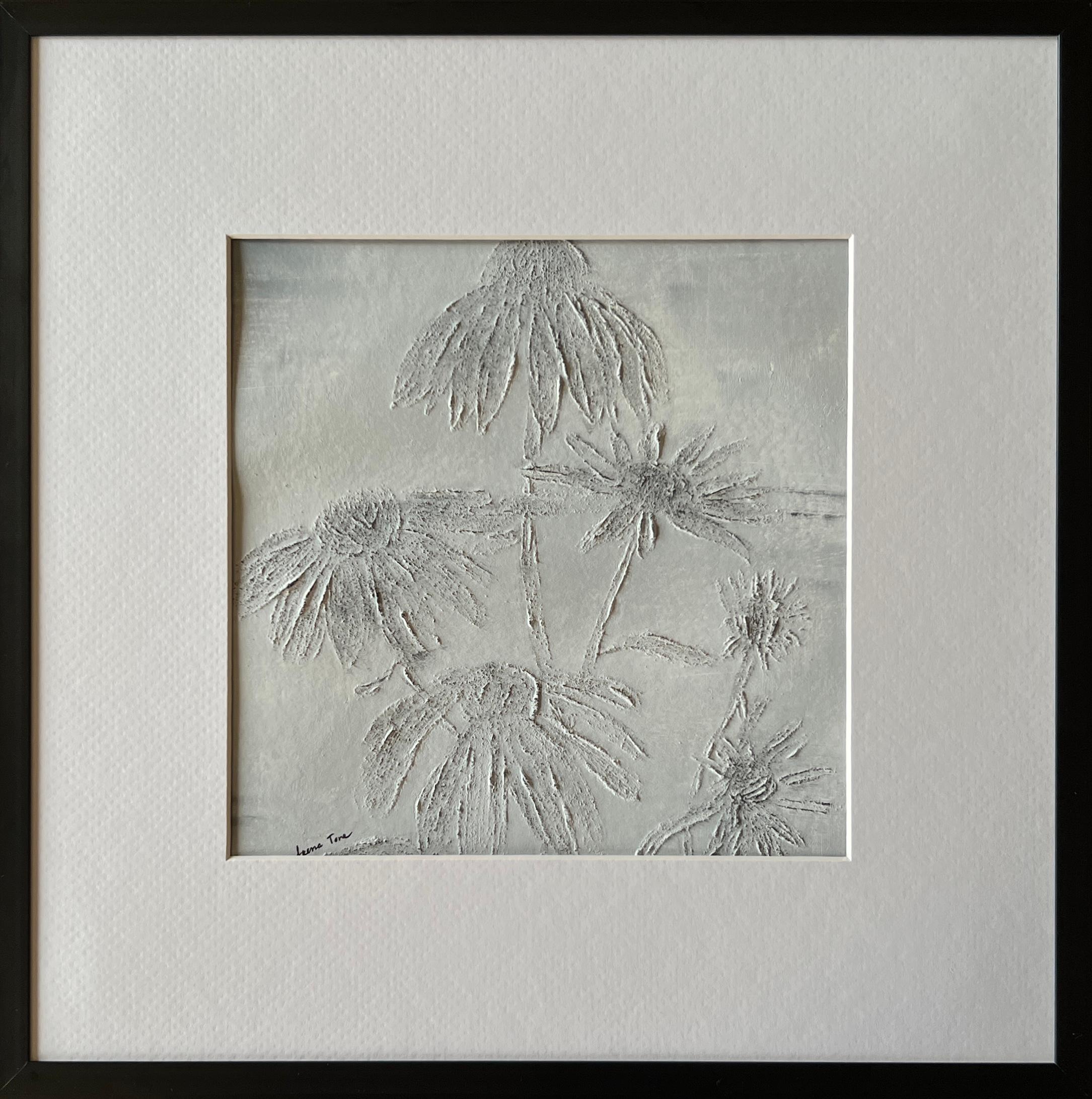 IRENA TONE Still-Life Painting - 'Echinacea' Black and White