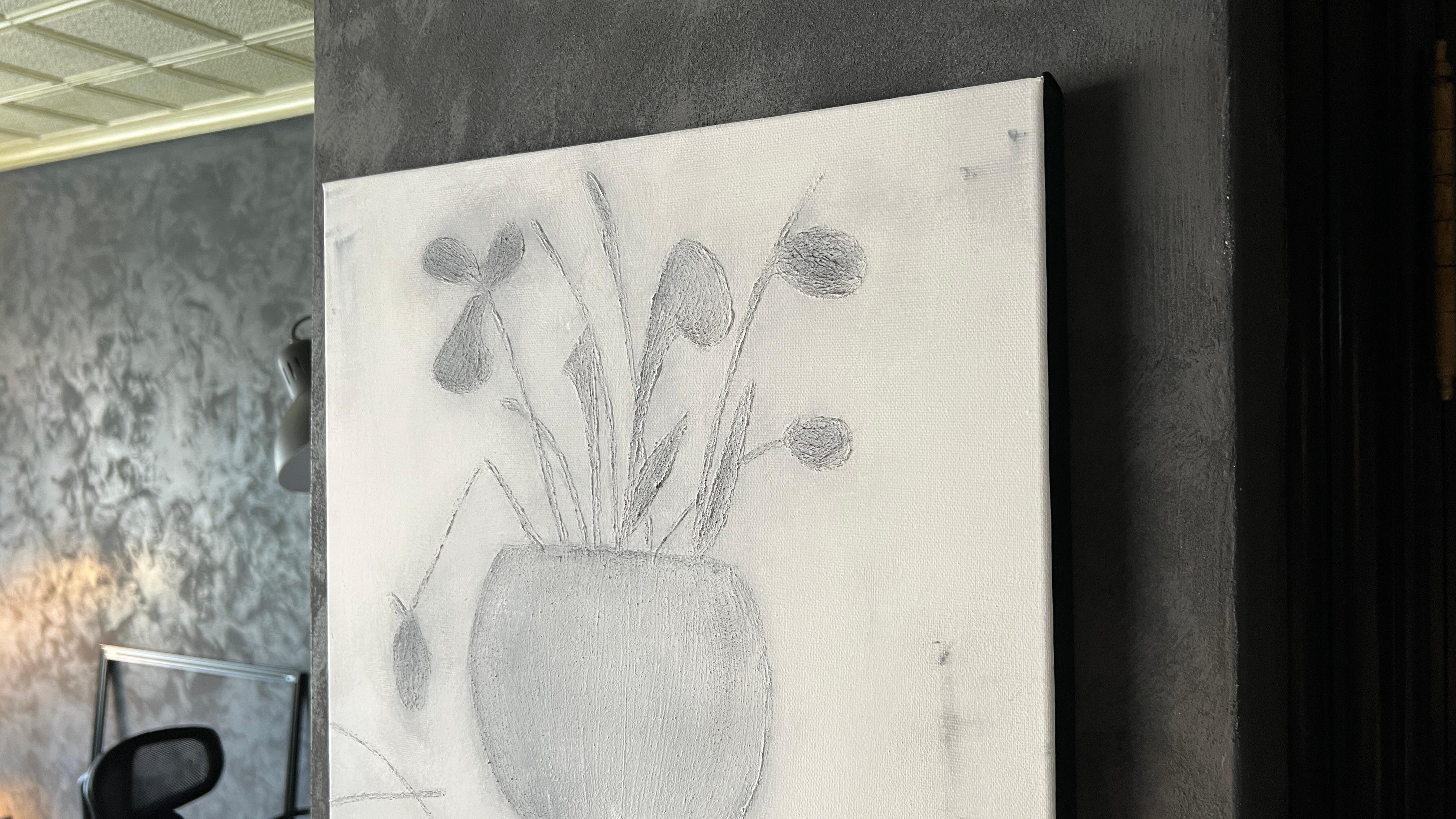 'Foggy Flowers Bouquet' Black and White For Sale 16