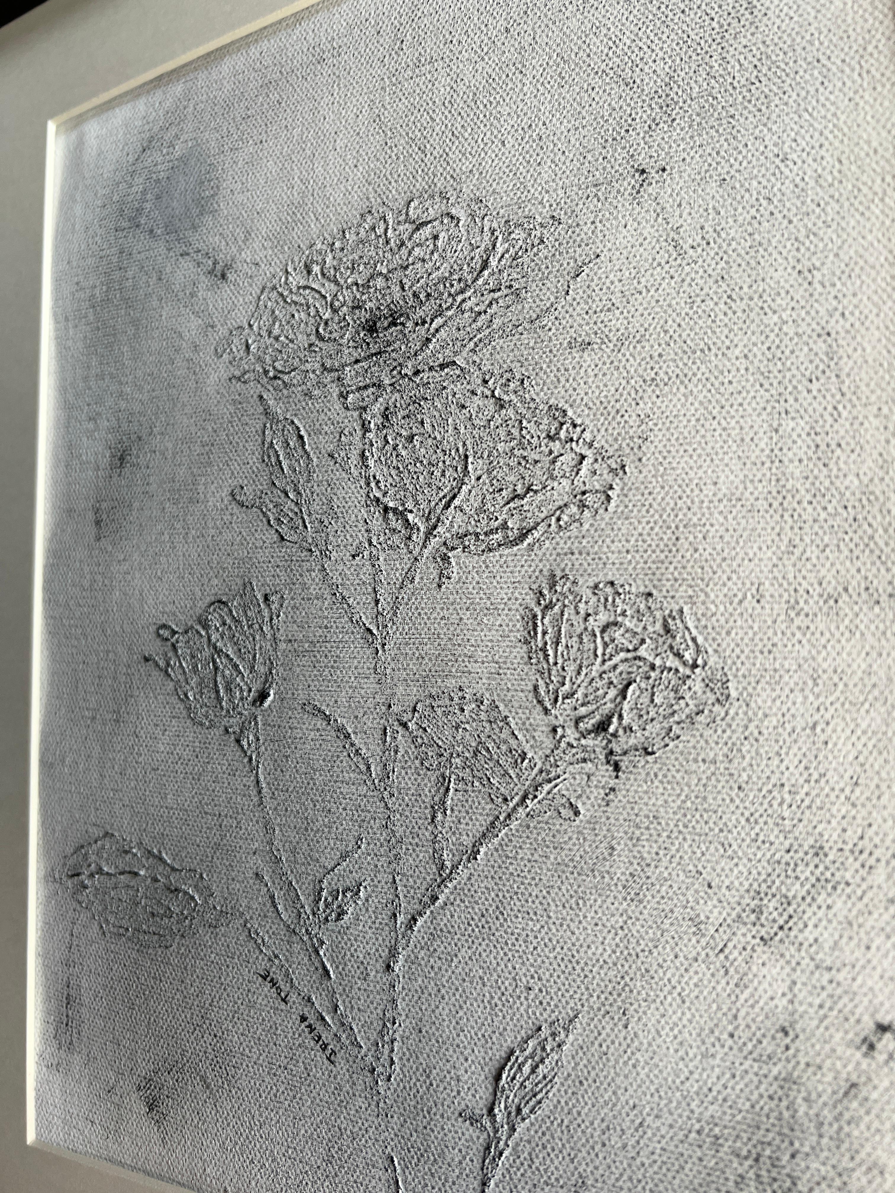 Garden Rose Black and White - Painting by IRENA TONE