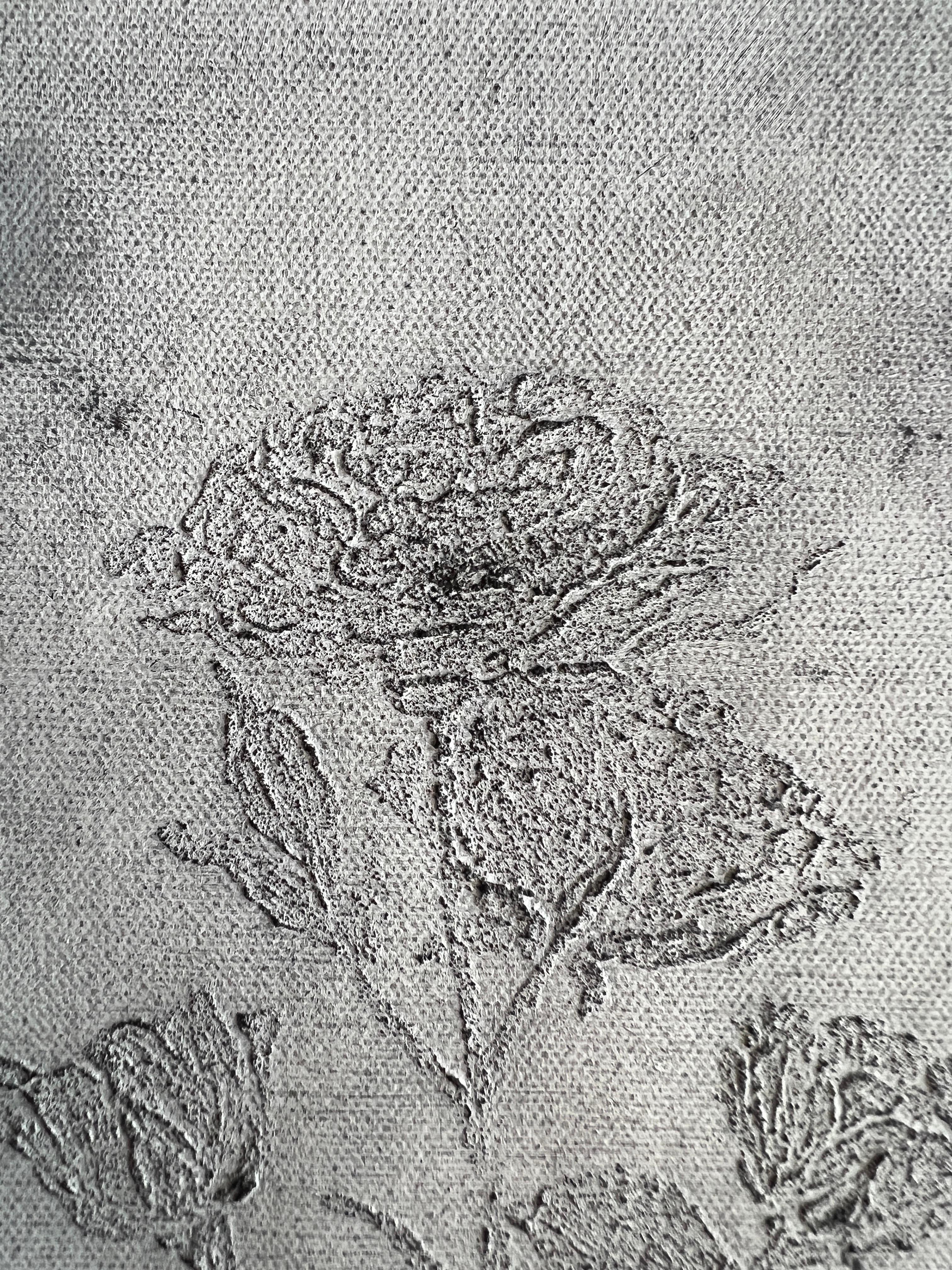 Garden Rose Black and White - Abstract Painting by IRENA TONE