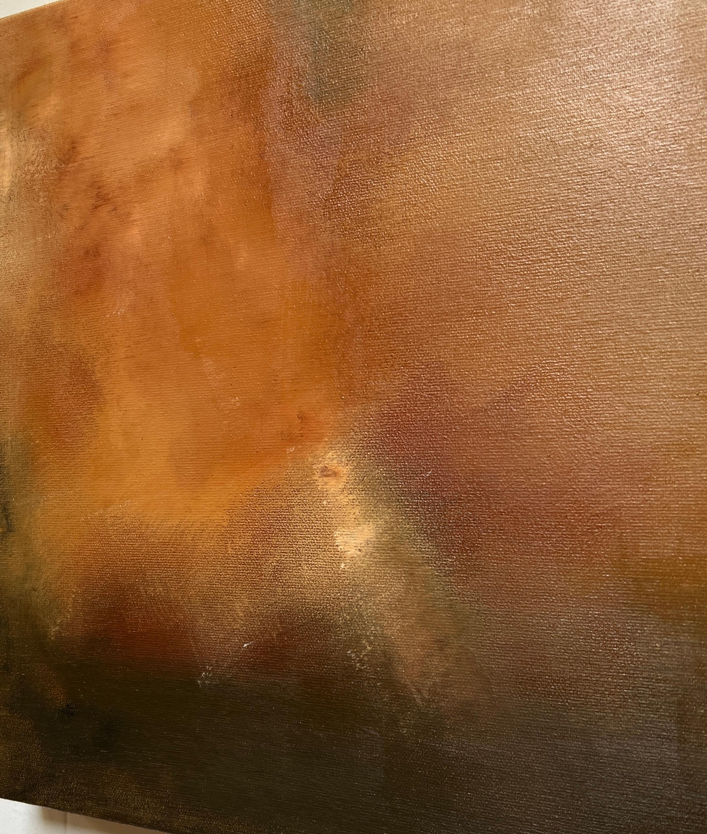 Golden Landscape and Sky Abstract Acrylic Painting 8