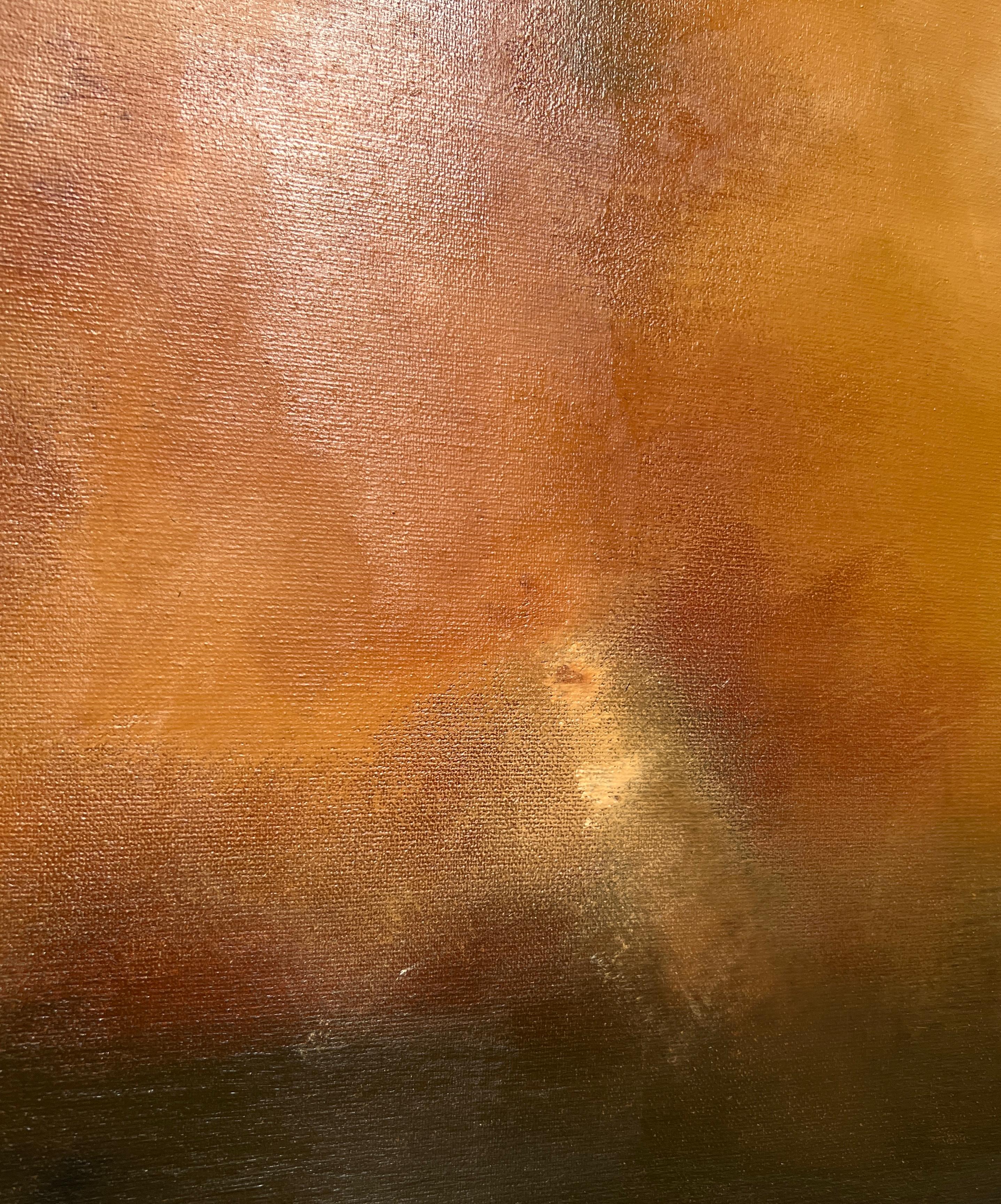 Golden Landscape and Sky Abstract Acrylic Painting 9