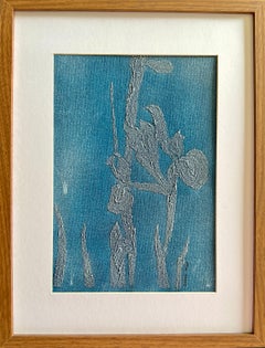Iris blue flower Acrylic Original Painting