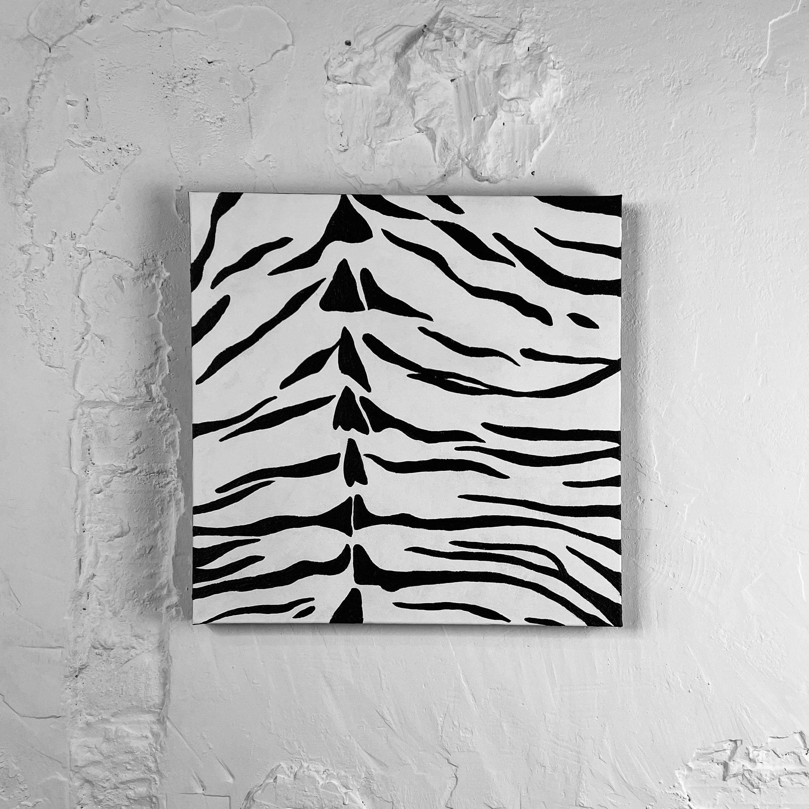 Monochrome Tiger Pattern - Painting by IRENA TONE