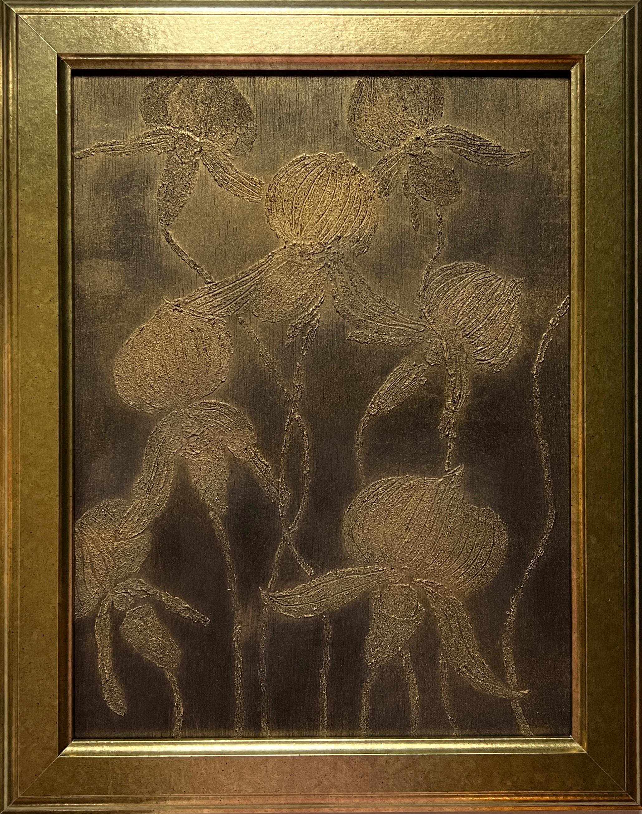 Orchidées en forme de pantoufle 1 - Painting de IRENA TONE