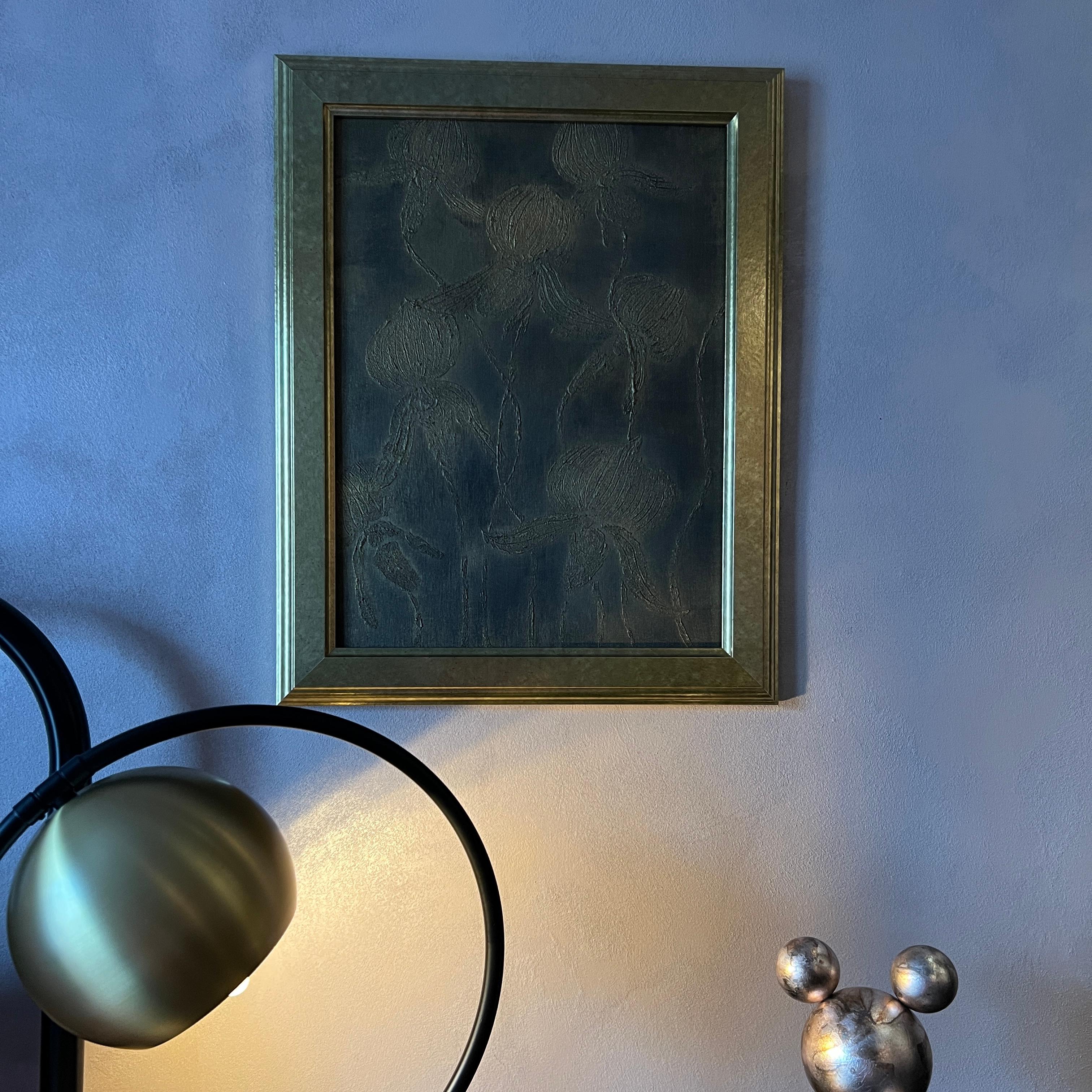 Orchidées en forme de pantoufle 1 - Abstrait Painting par IRENA TONE