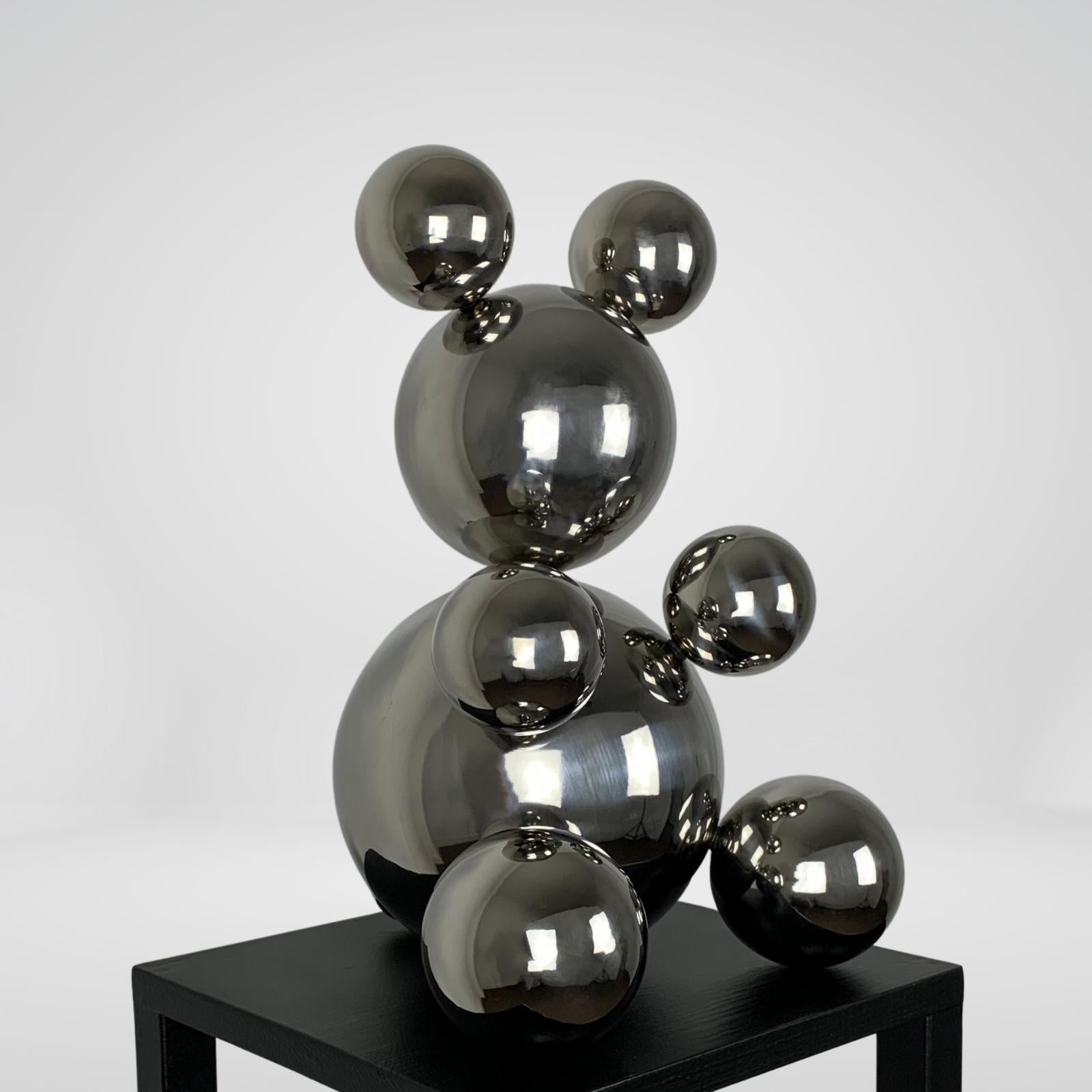 Big Stainless Steel Bear 'Inna' Sculpture Minimalistic Animal Art 2