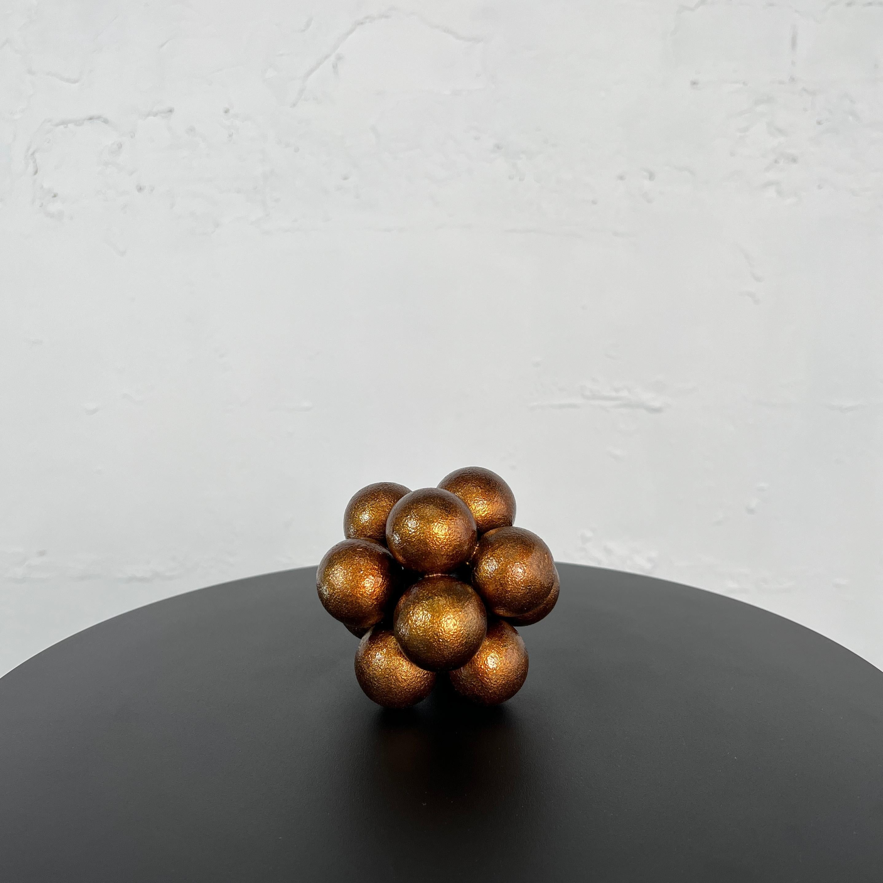 Dark brown round flower sculpture For Sale 1