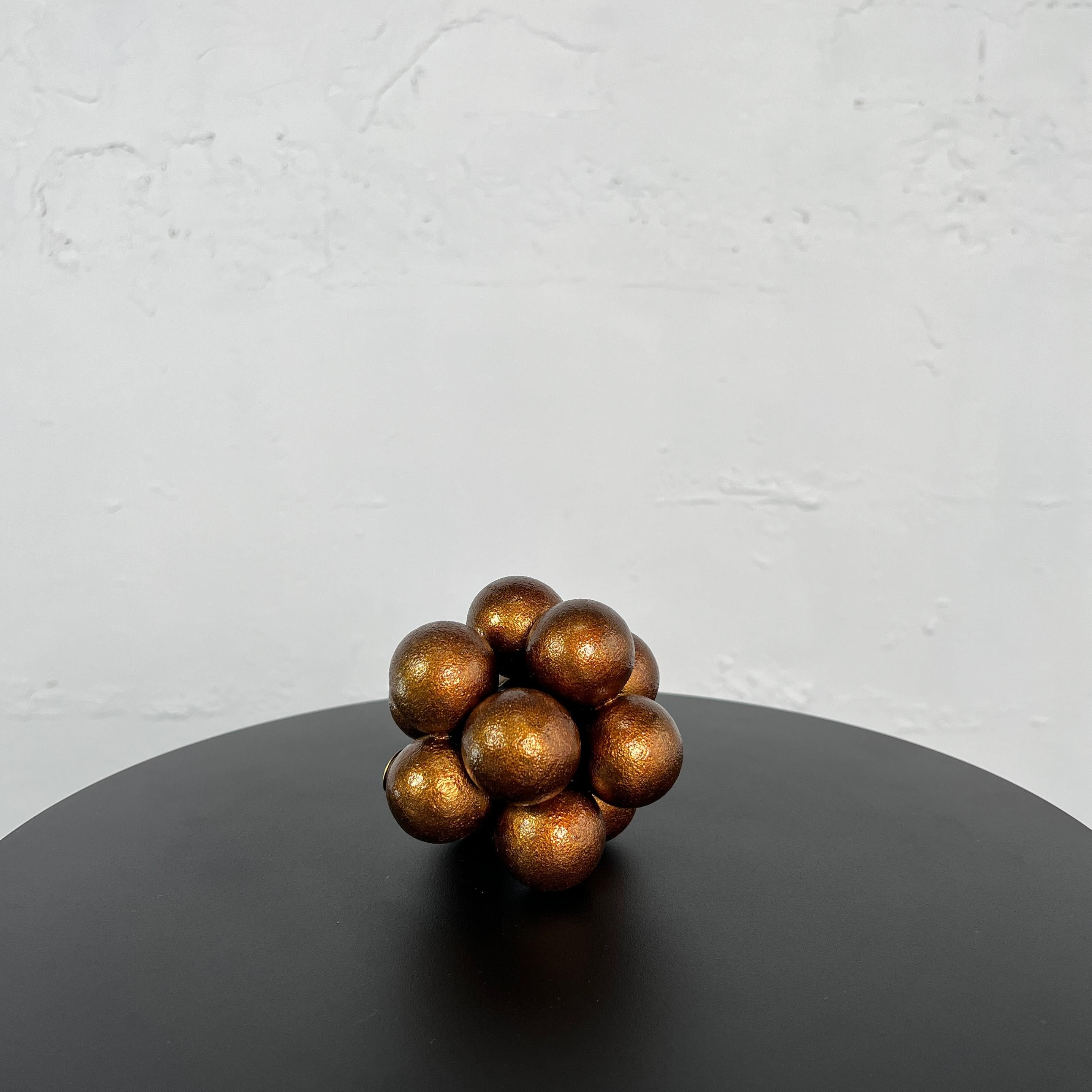 Dark brown round flower sculpture For Sale 2