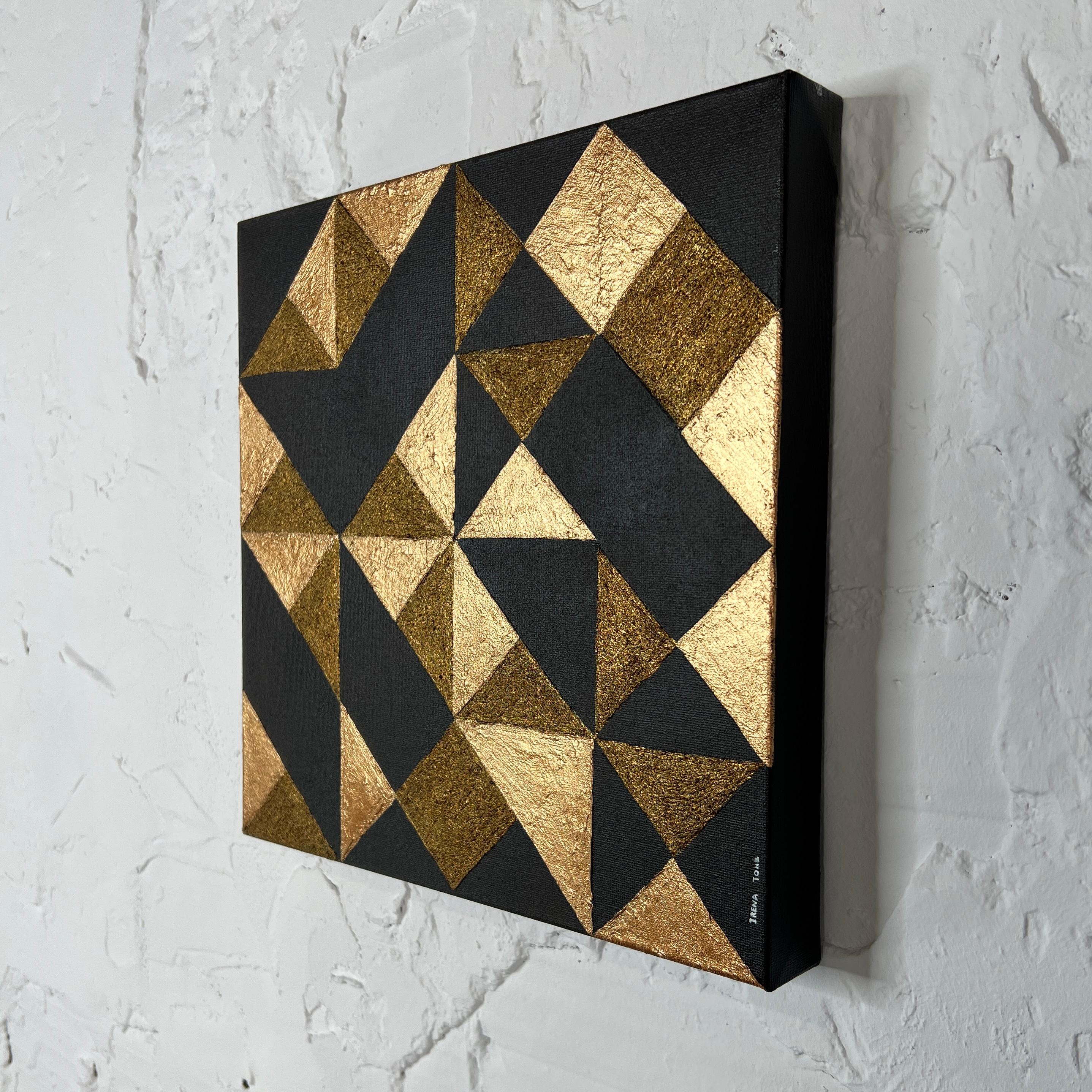 Geometrie Verschiedene goldene Wandkunst aus Acryl im Angebot 1