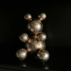 Marbled Small Bear Steel and Real Silver Leaf