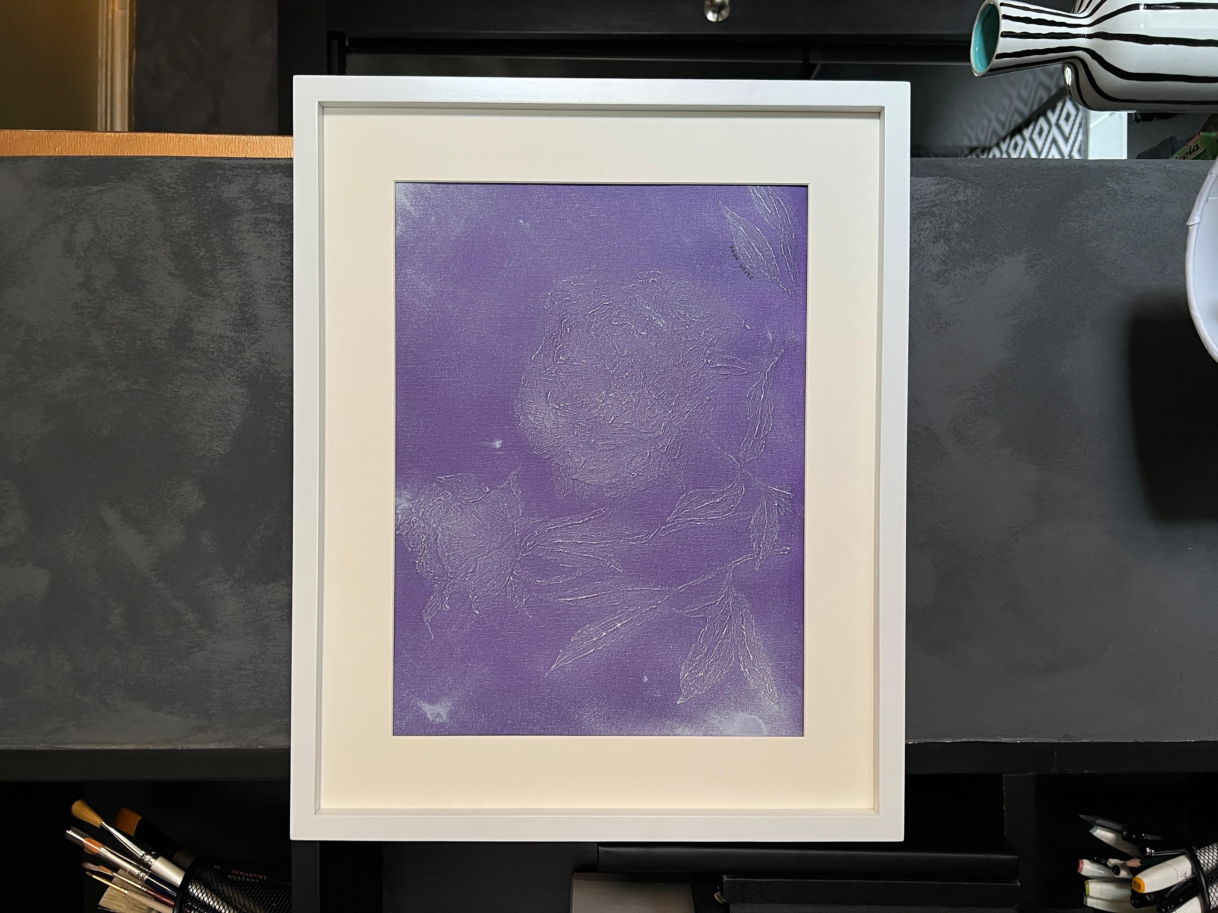 Pfingstrose Violette Blume  – Painting von IRENA TONE